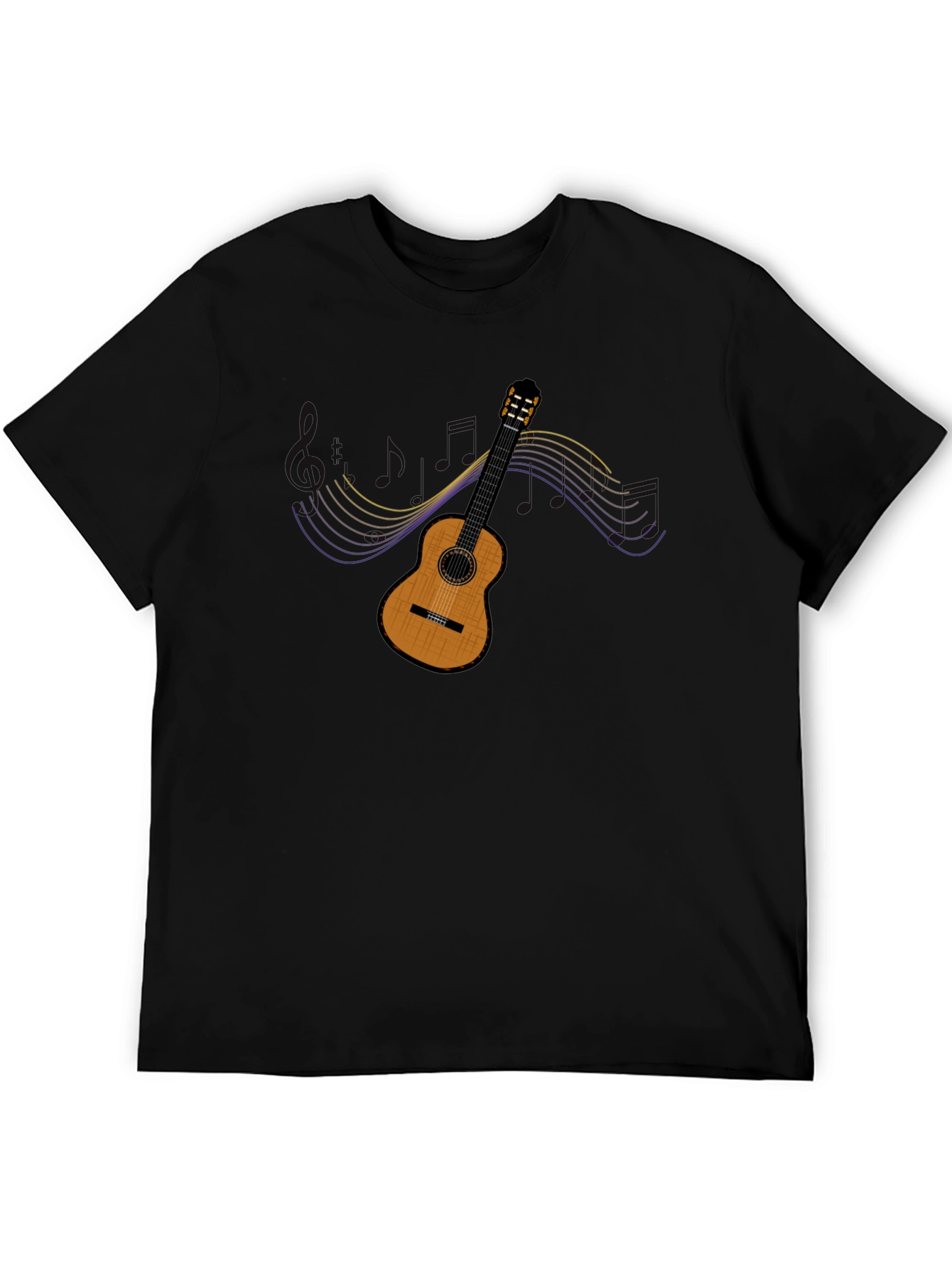 Guitar Music T-Shirt - Black Cotton Tee