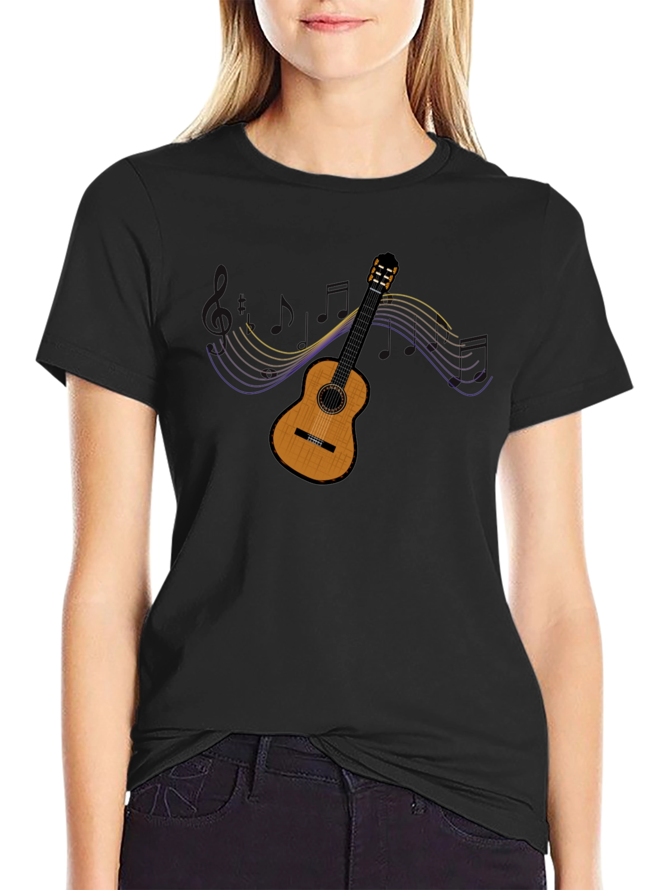Guitar Music T-Shirt - Black Cotton Tee