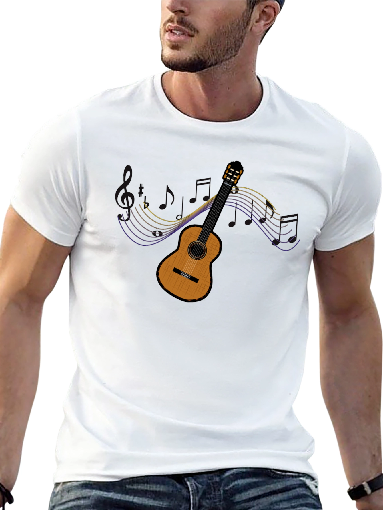 Guitar Music T-Shirt - Black Cotton Tee