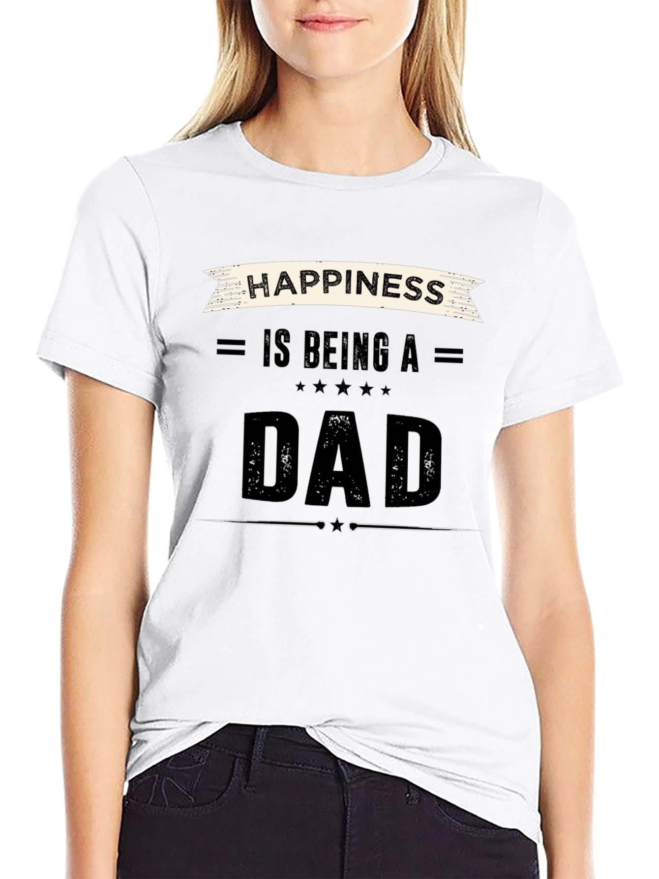 Happiness Is Being a Dad Black T-Shirt
