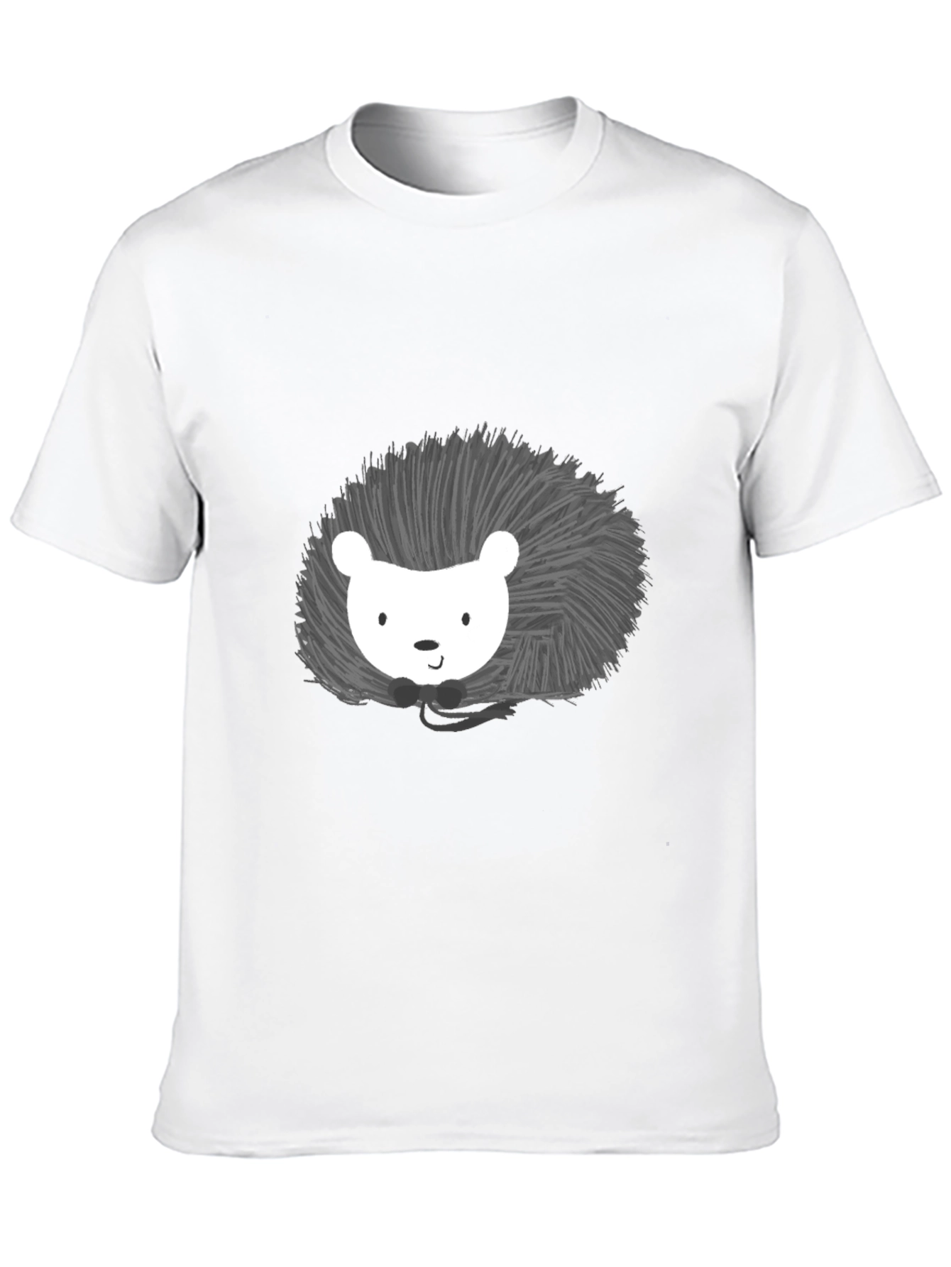 Cute Hedgehog Graphic Print Black T-Shirt