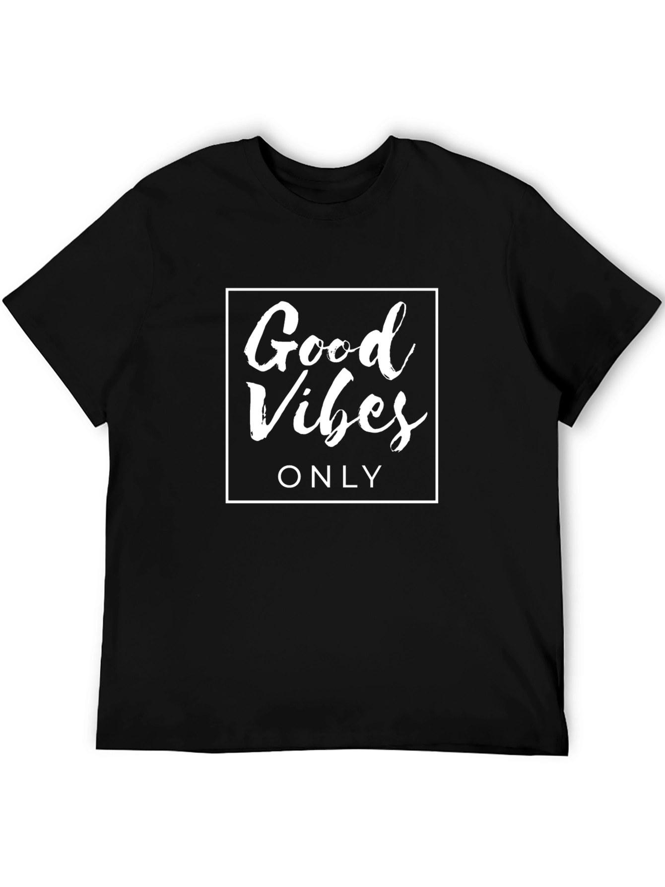 Good Vibes Only Graphic Tee - Black Casual T-Shirt