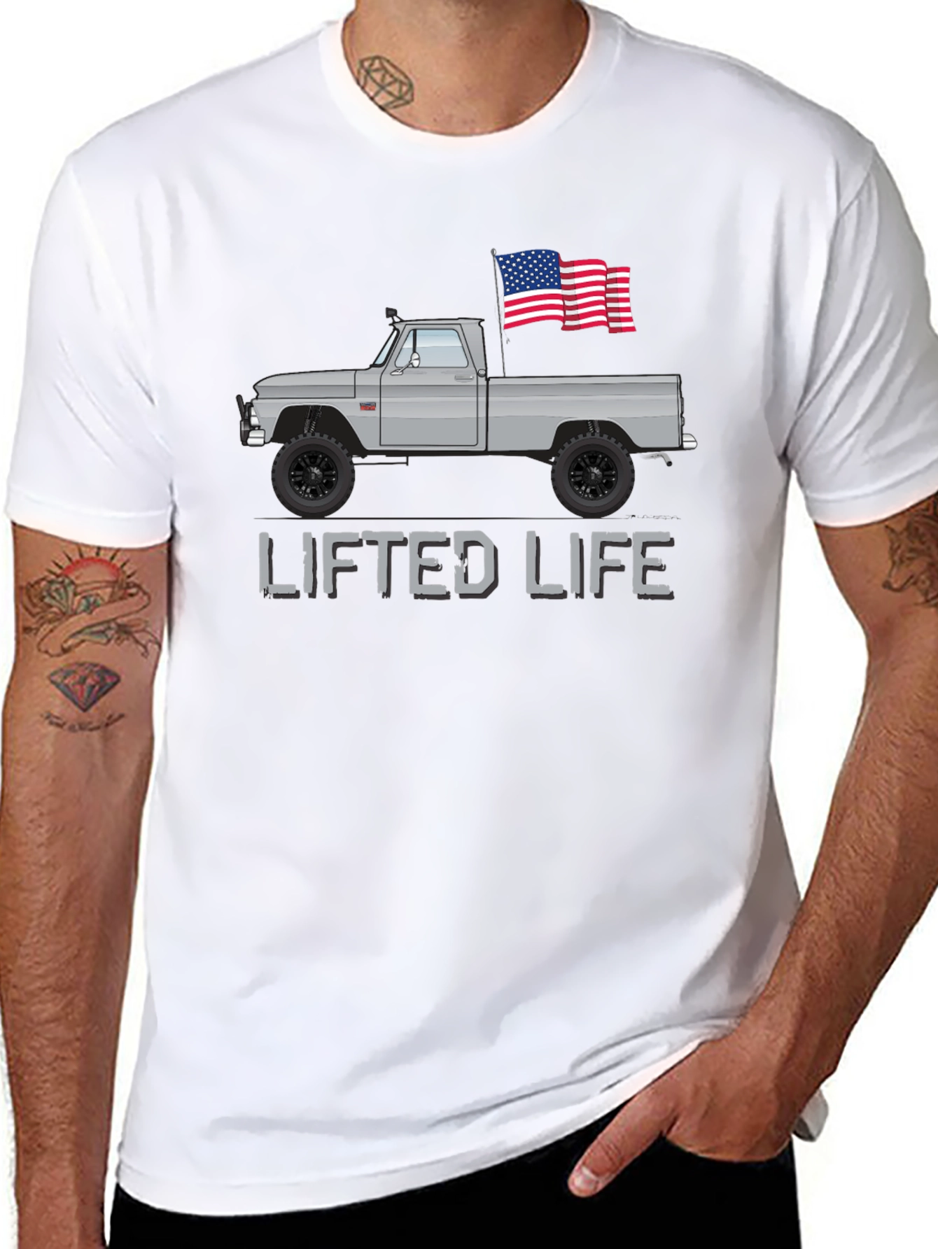 Lifted Life Truck Tee - American Flag Pride