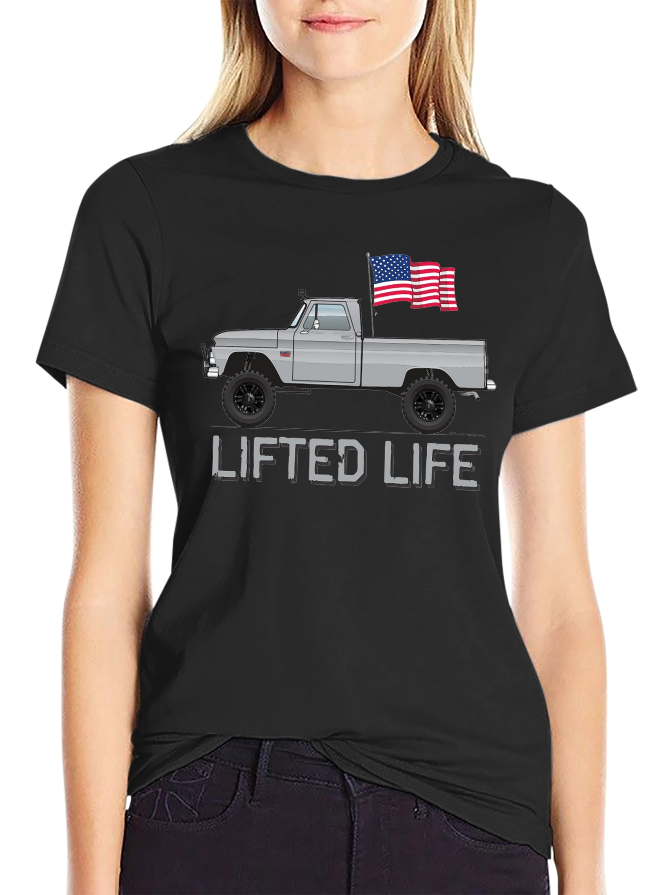 Lifted Life Truck Tee - American Flag Pride