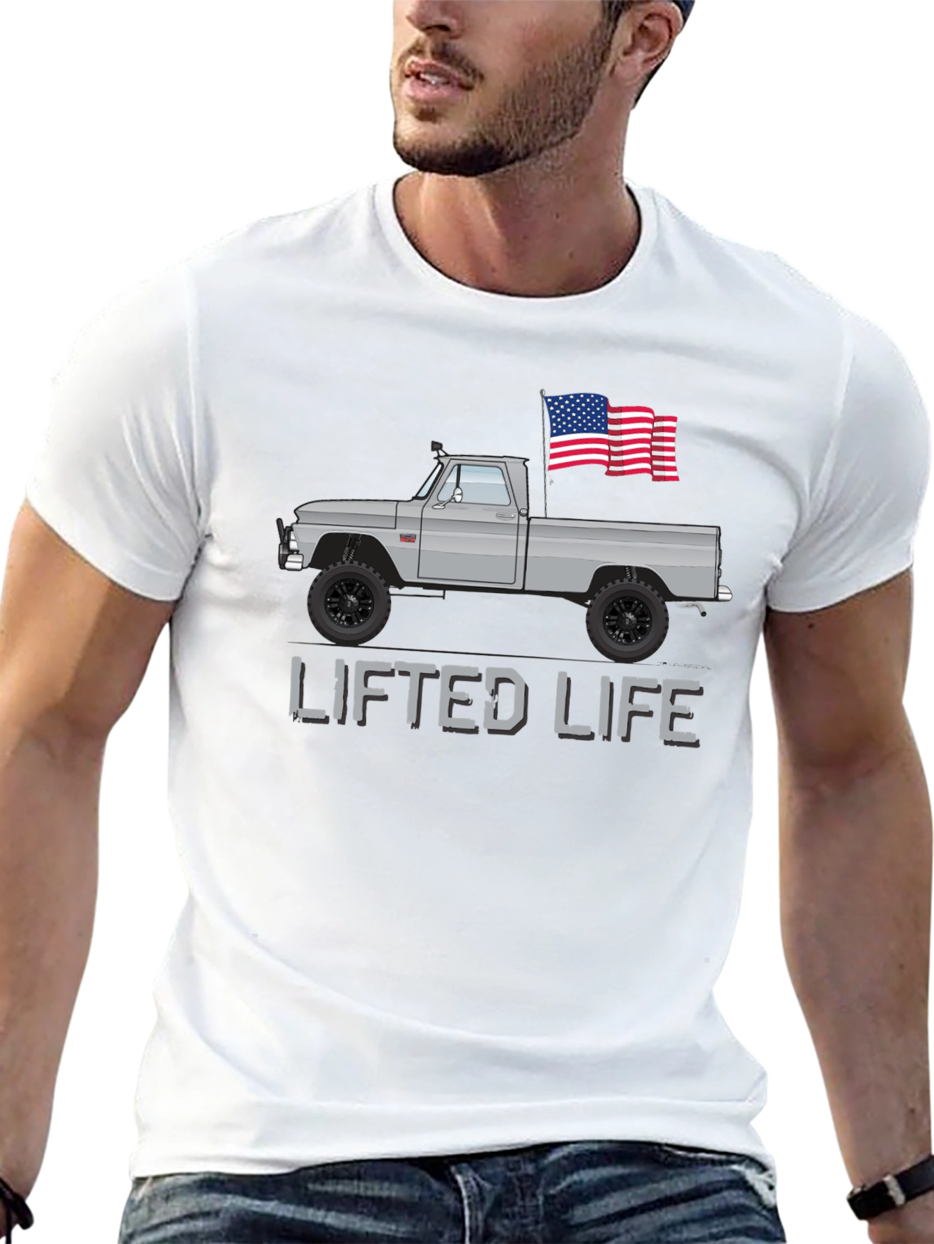 Lifted Life Truck Tee - American Flag Pride