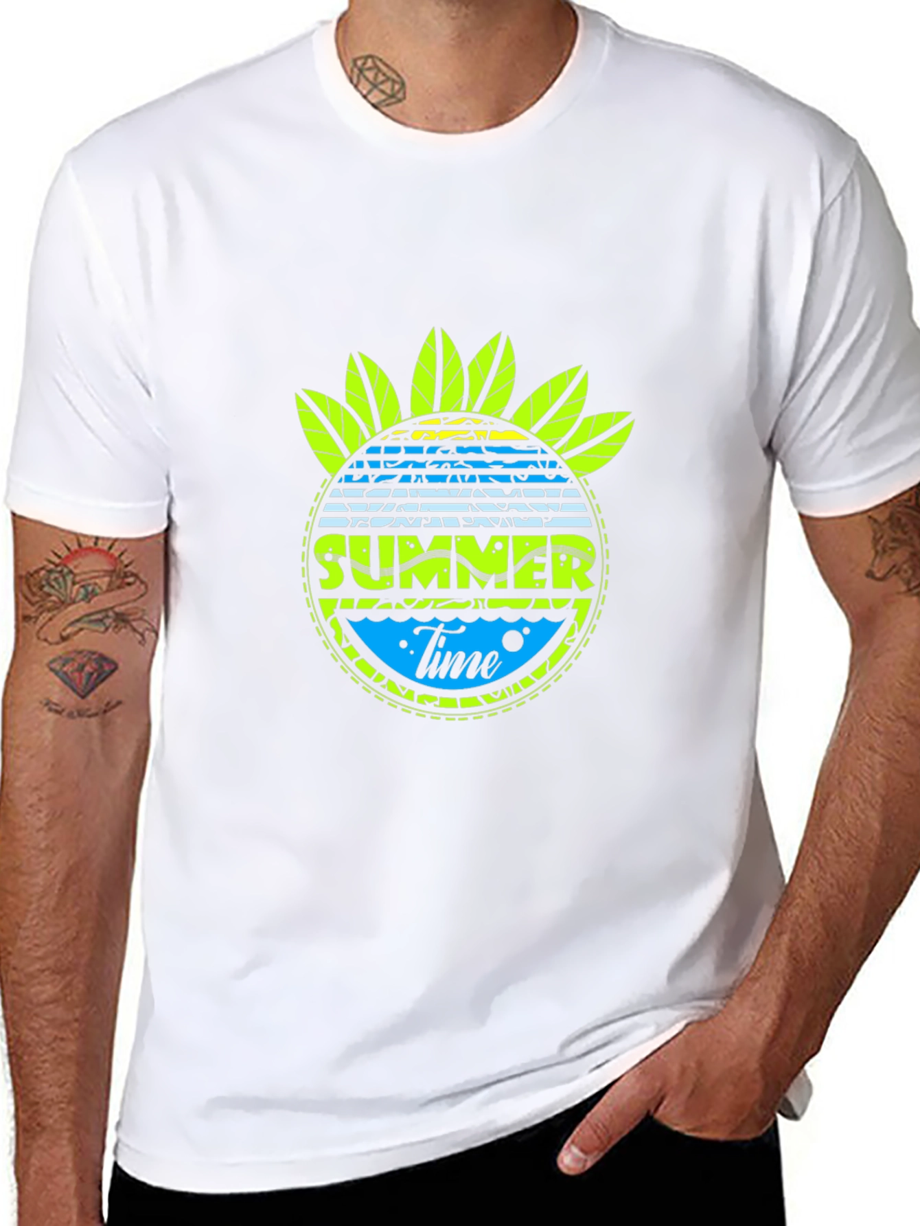 Summer Time Graphic Black T-Shirt