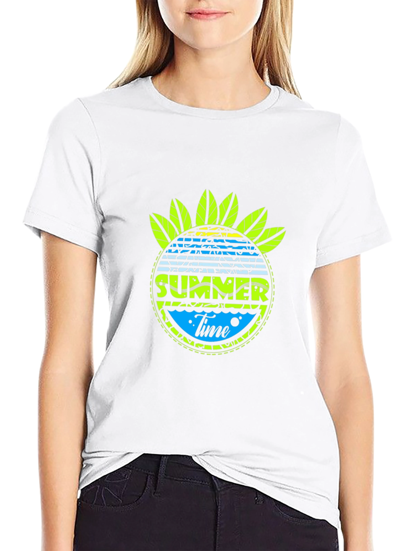 Summer Time Graphic Black T-Shirt