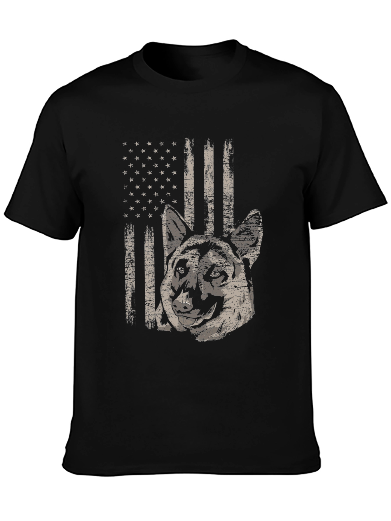 Distressed American Flag Dog Graphic Tee