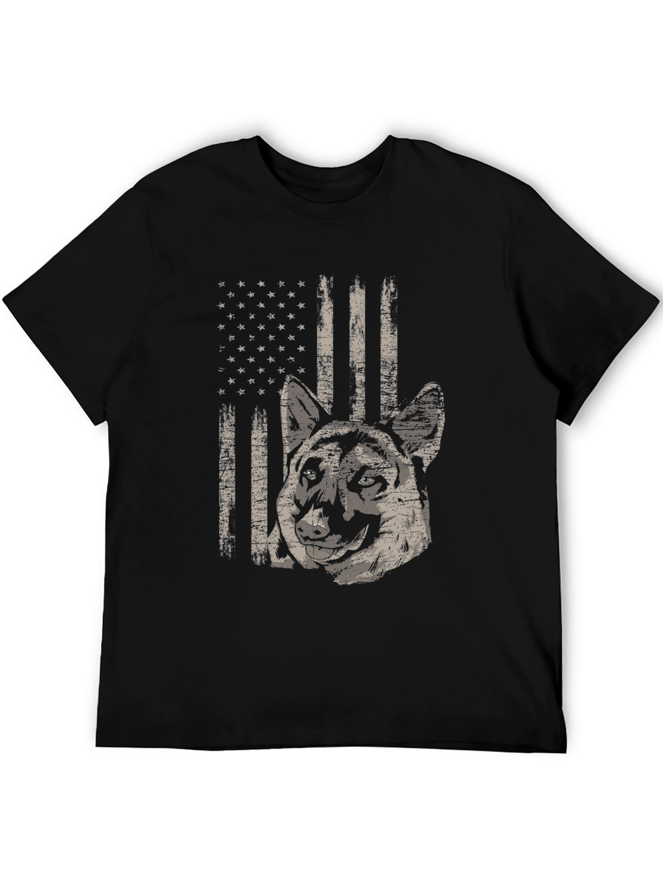 Distressed American Flag Dog Graphic Tee