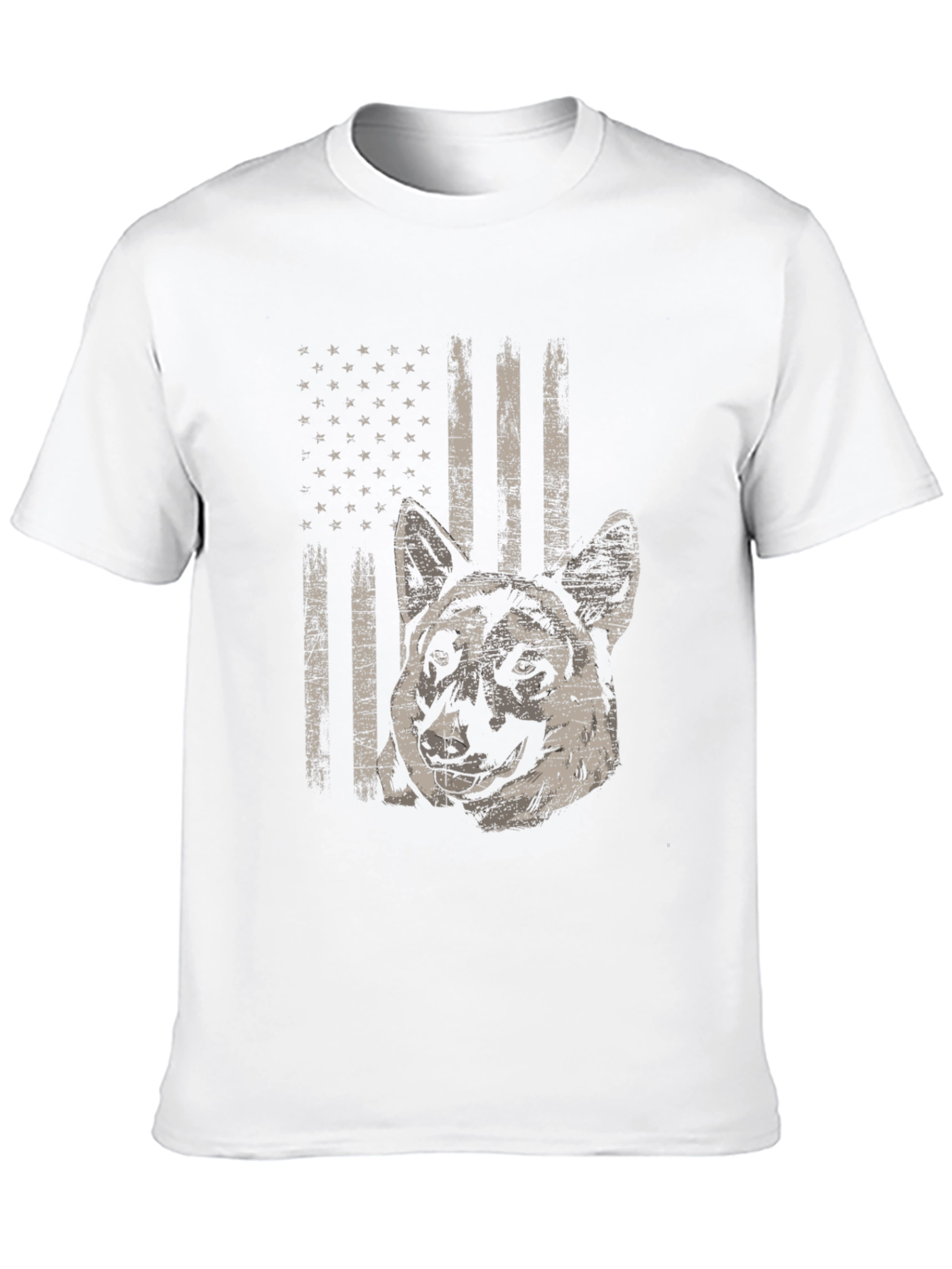 Distressed American Flag Dog Graphic Tee