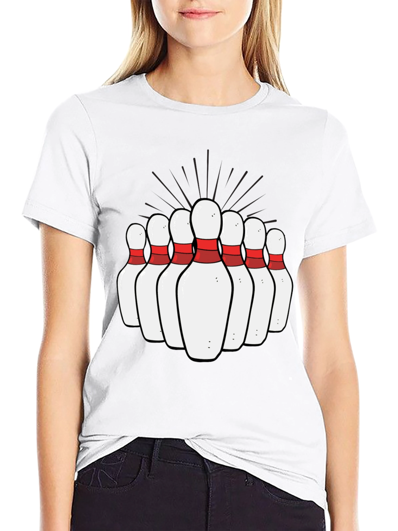 Bowling Pins Graphic Tee - Strike Up Fun!