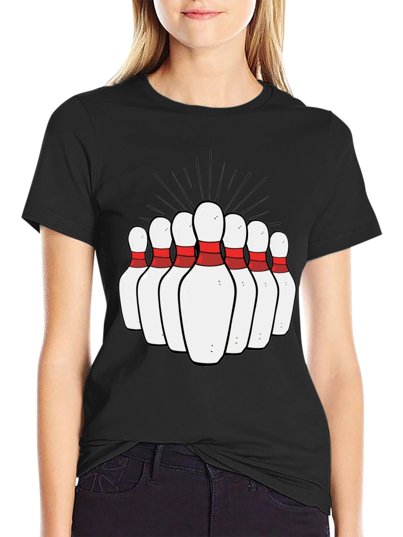 Bowling Pins Graphic Tee - Strike Up Fun!