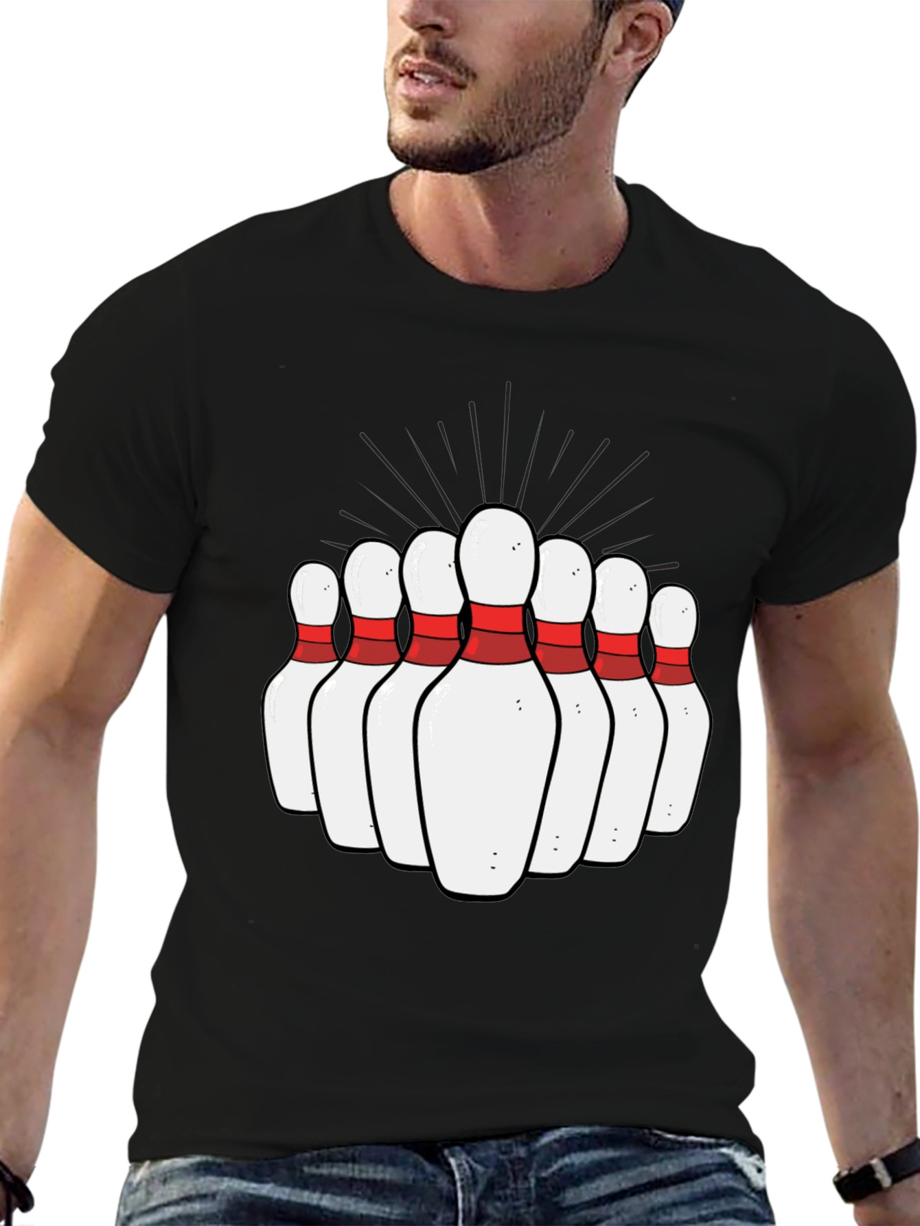 Bowling Pins Graphic Tee - Strike Up Fun!