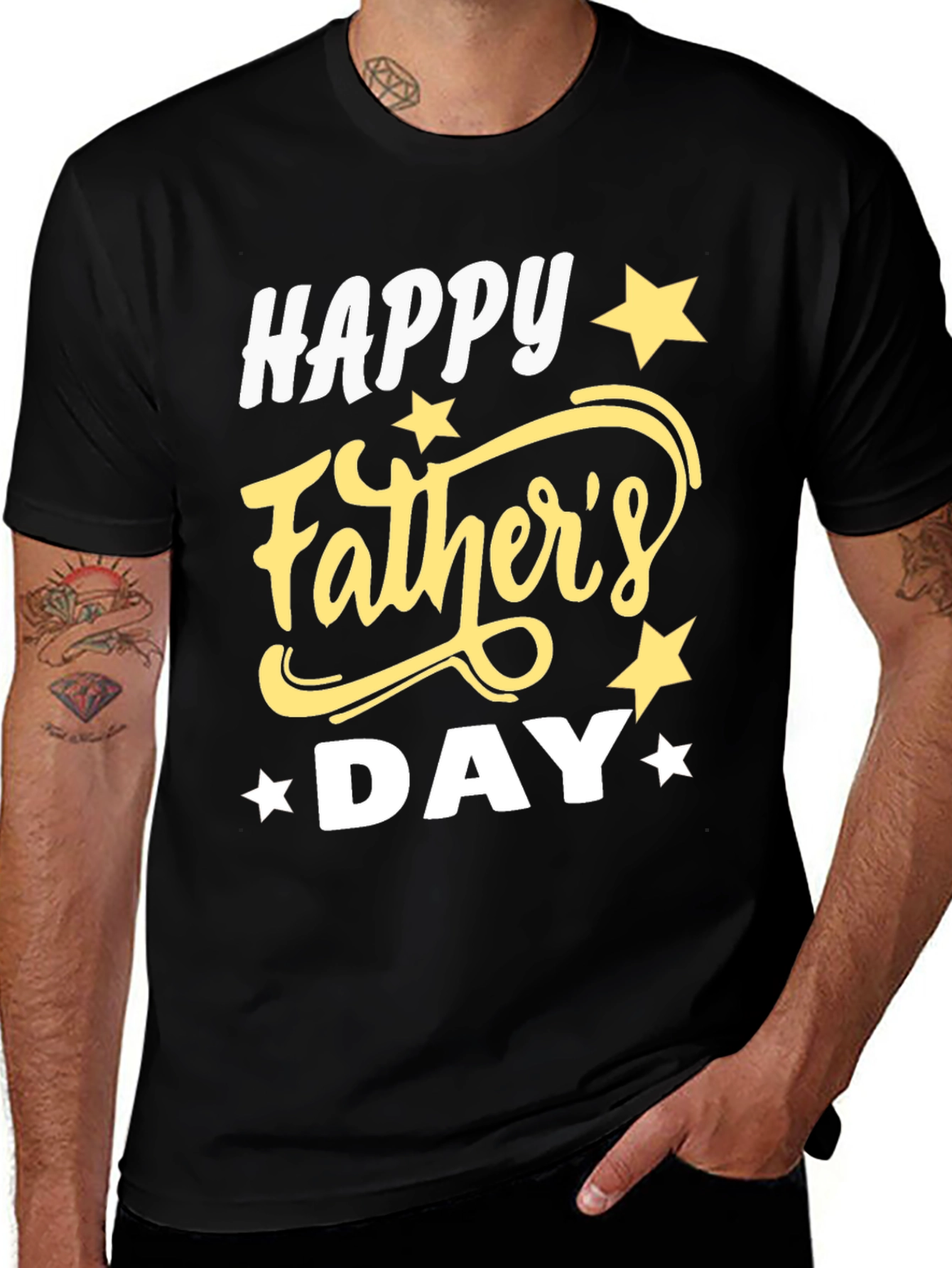 Happy Fathers Day Black T-Shirt