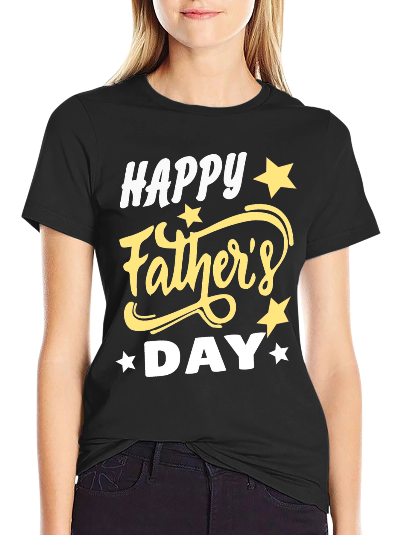 Happy Fathers Day Black T-Shirt
