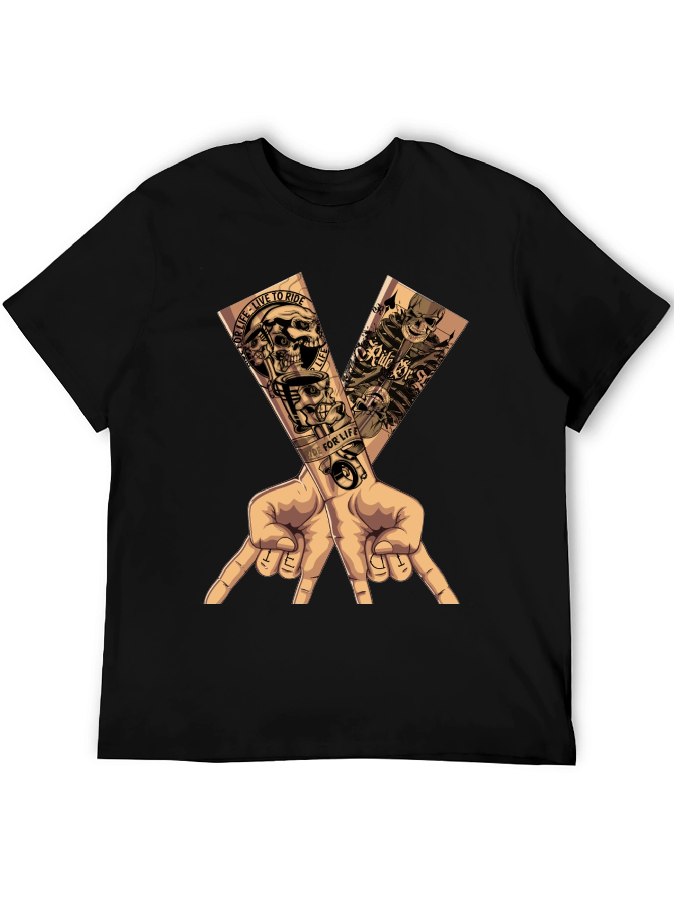 Motorcycle Skull Graphic T-Shirt