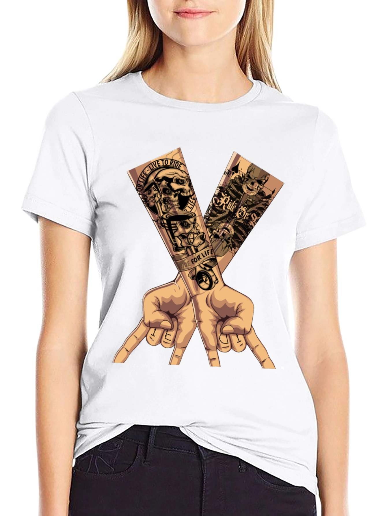 Motorcycle Skull Graphic T-Shirt