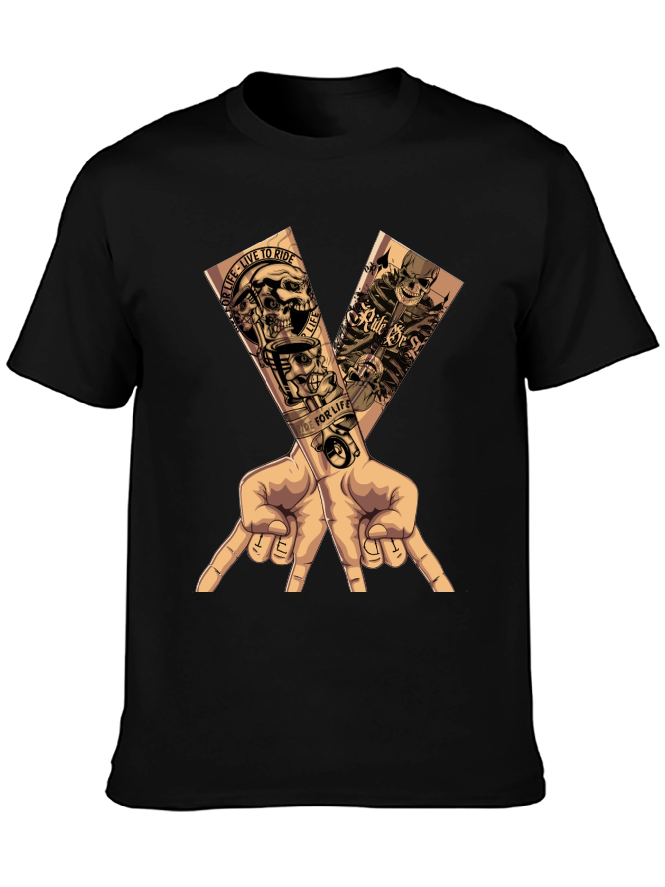 Motorcycle Skull Graphic T-Shirt