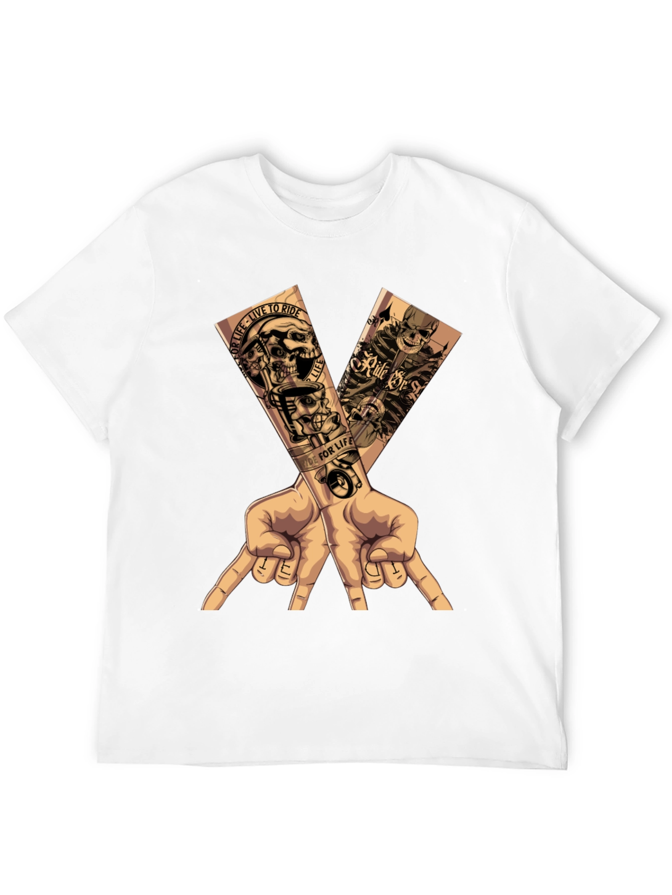 Motorcycle Skull Graphic T-Shirt