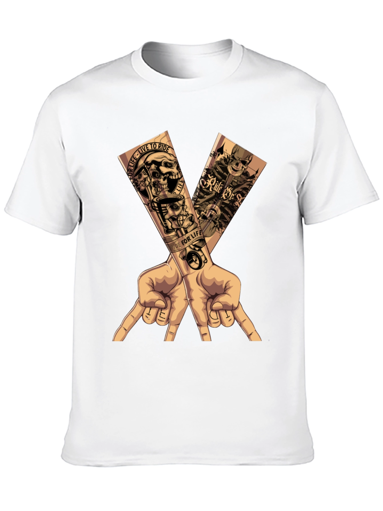 Motorcycle Skull Graphic T-Shirt