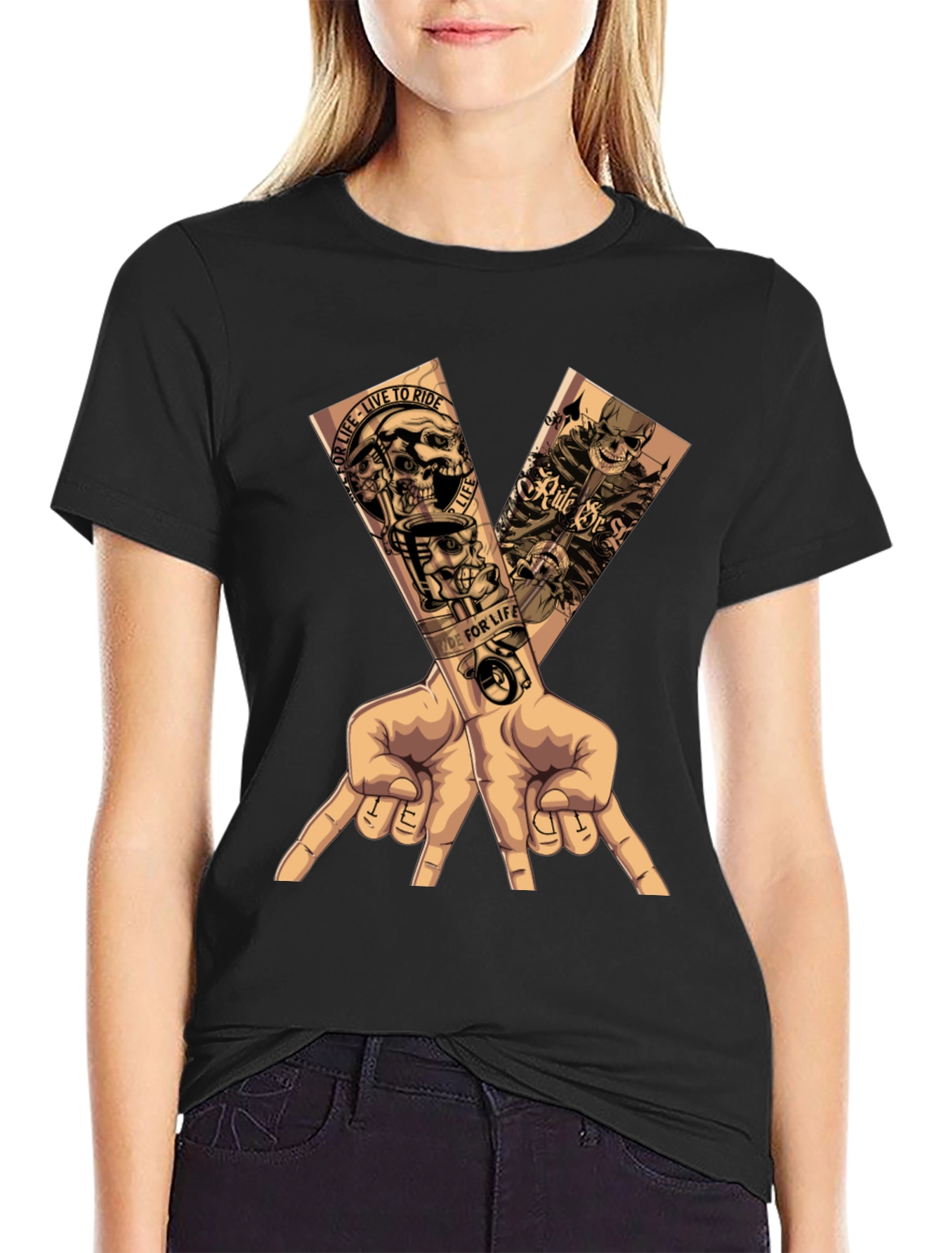 Motorcycle Skull Graphic T-Shirt