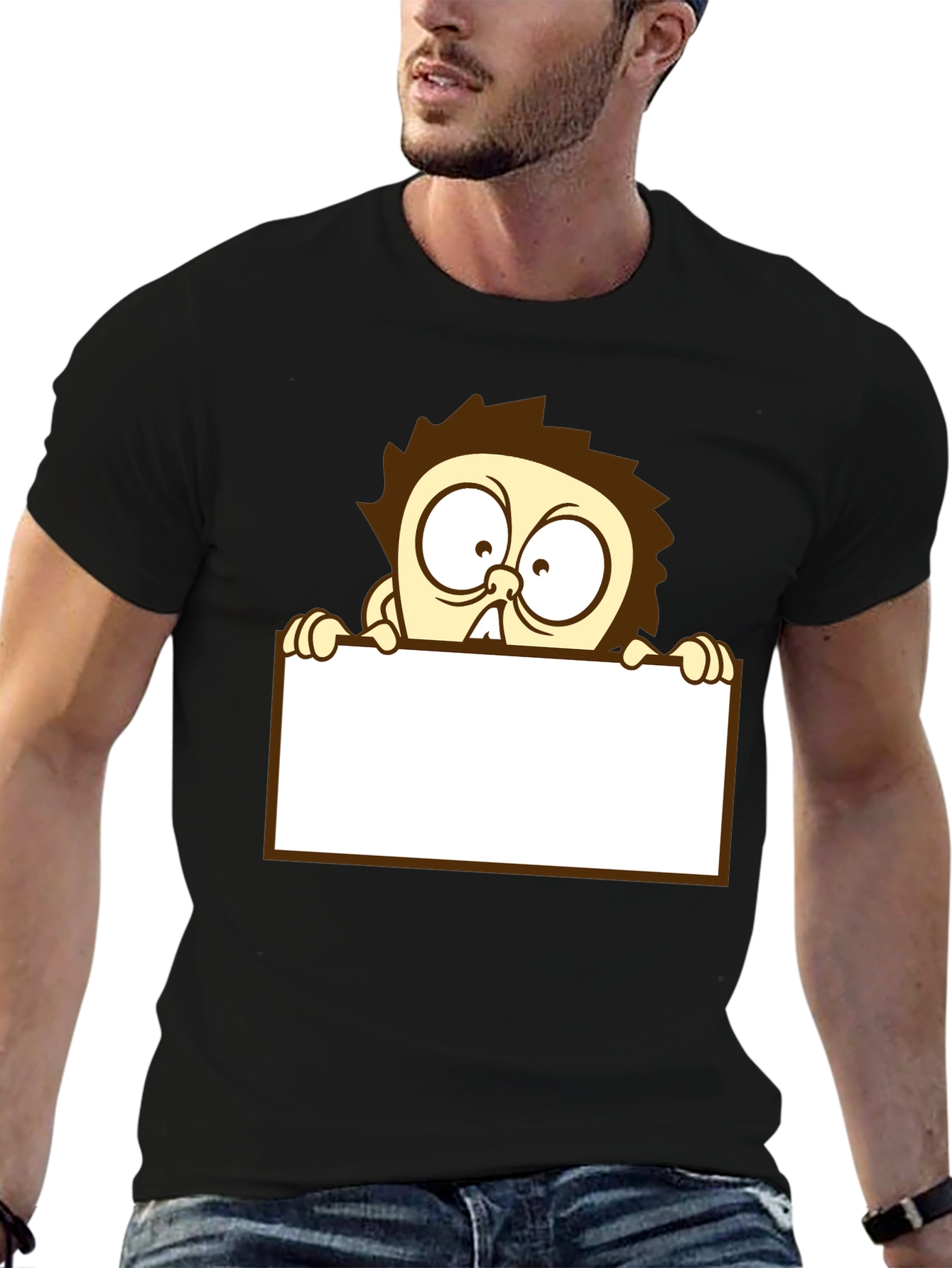Cartoon Character Black T-Shirt