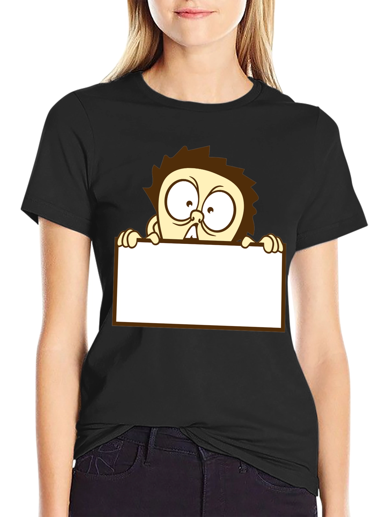 Cartoon Character Black T-Shirt