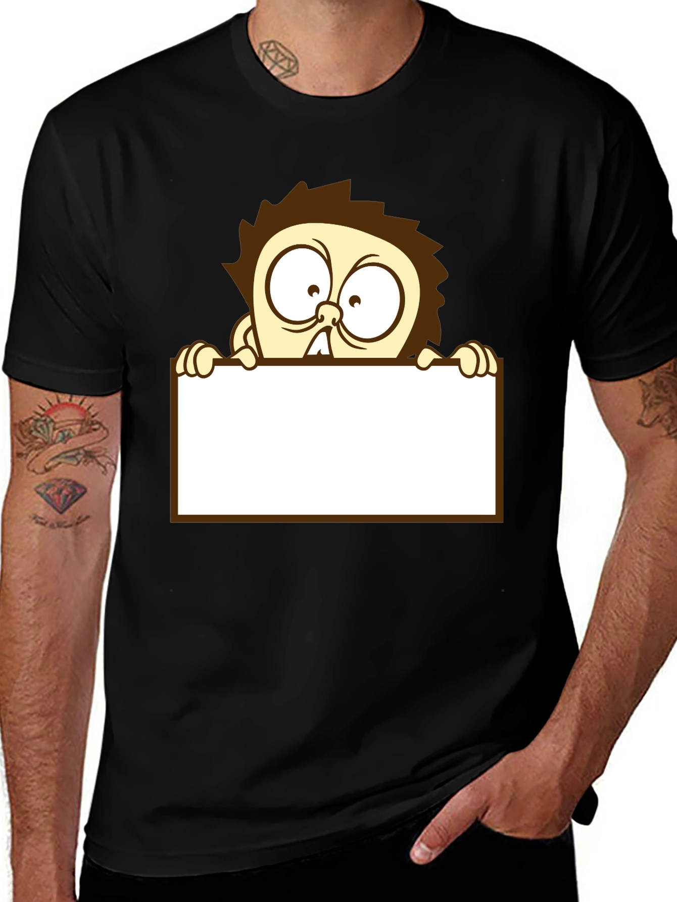 Cartoon Character Black T-Shirt