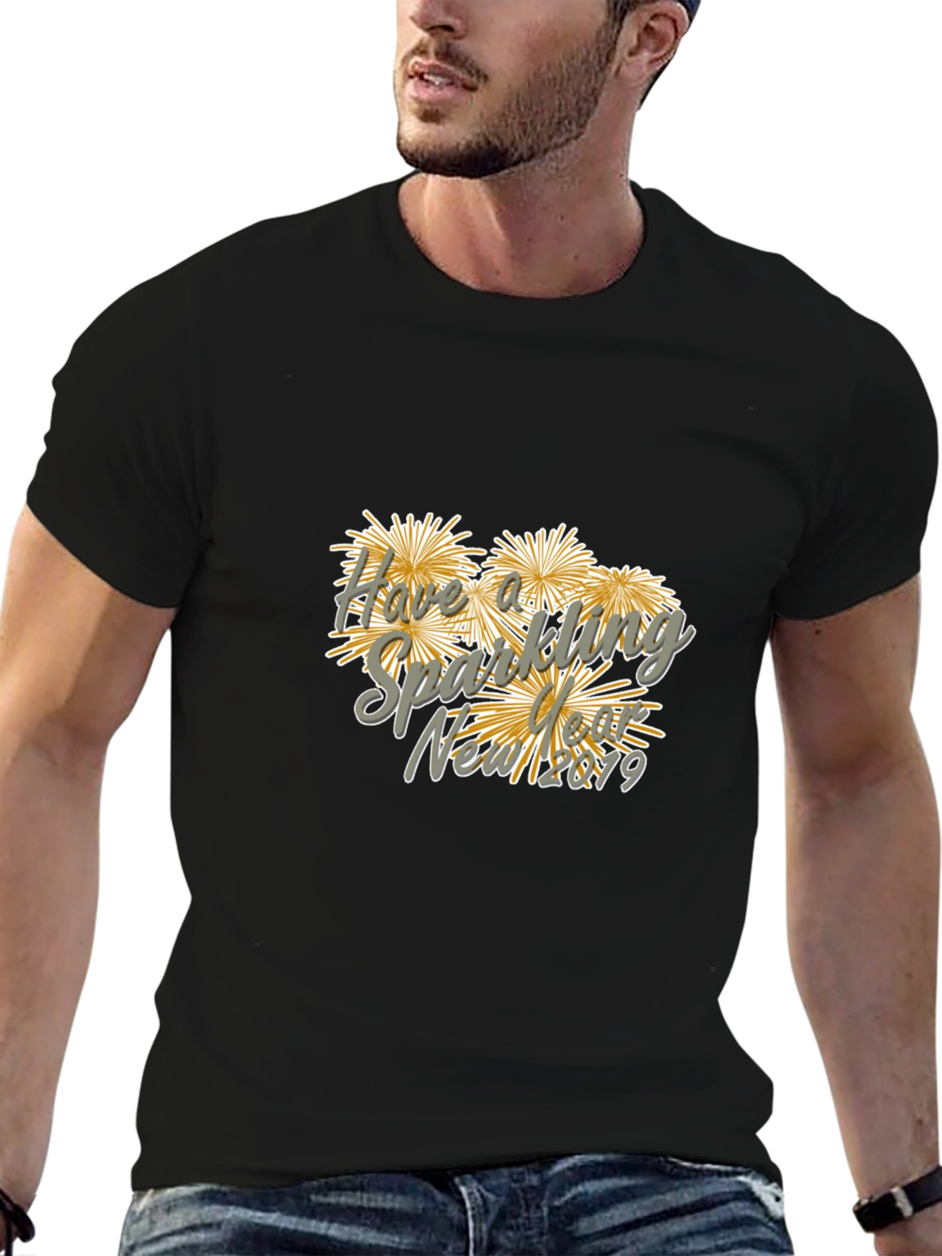New Year Sparkling Fireworks Graphic Tee
