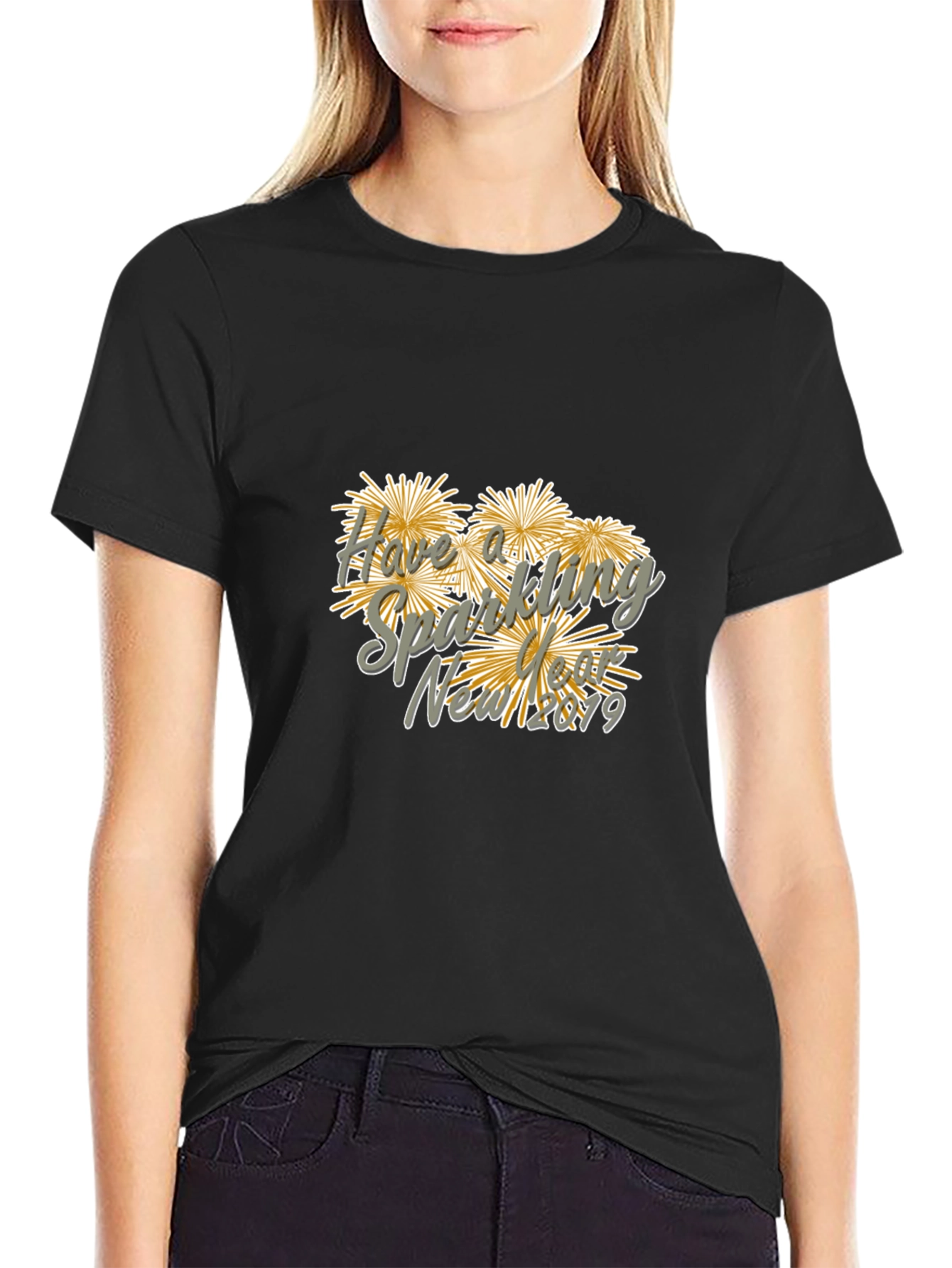 New Year Sparkling Fireworks Graphic Tee