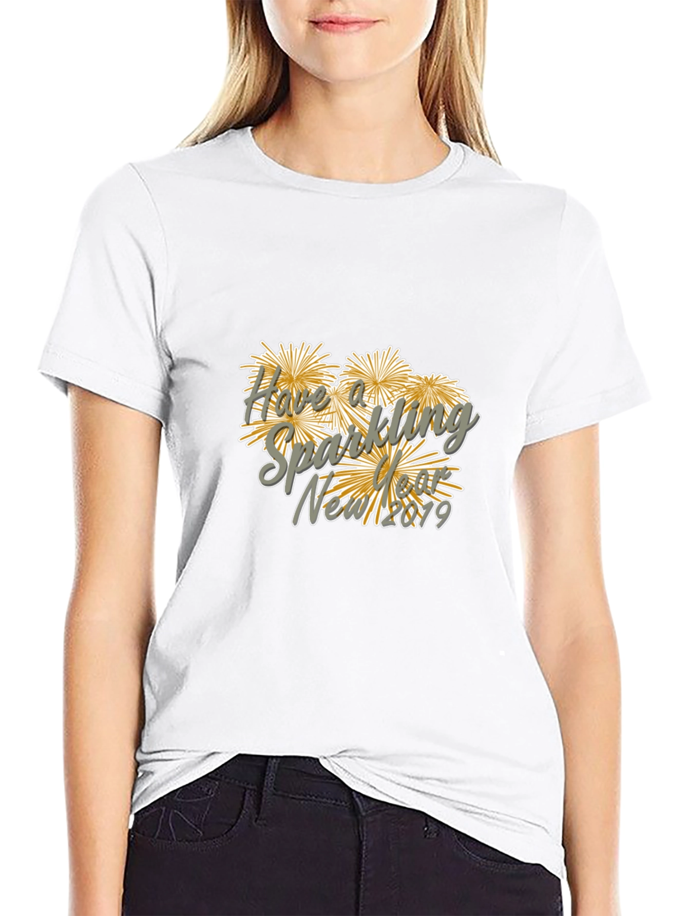 New Year Sparkling Fireworks Graphic Tee
