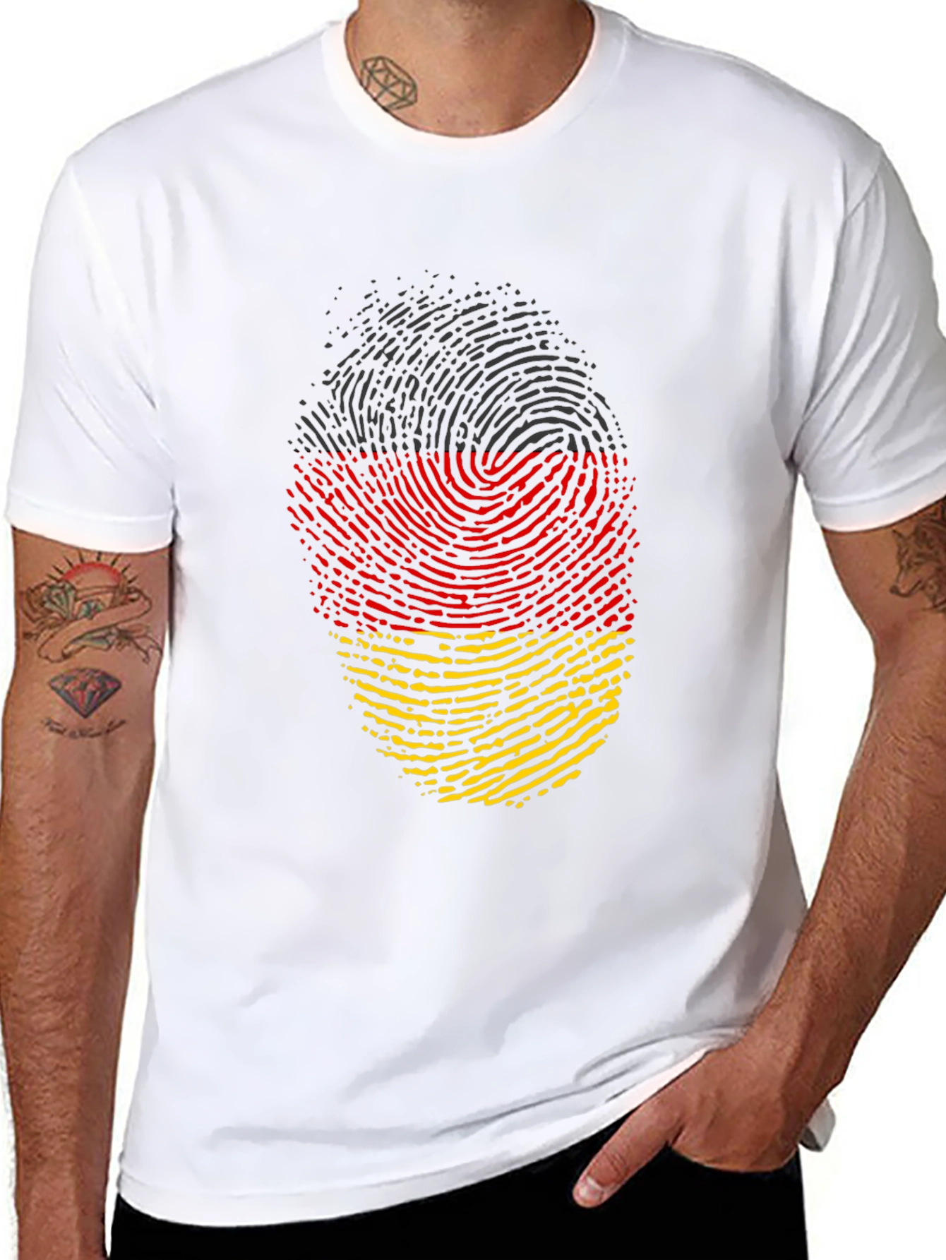 German Fingerprint T-Shirt - Black Tee