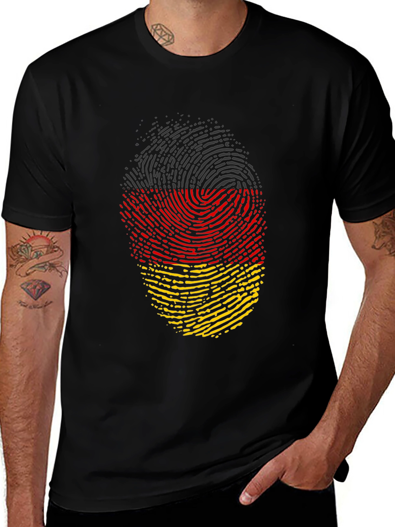 German Fingerprint T-Shirt - Black Tee