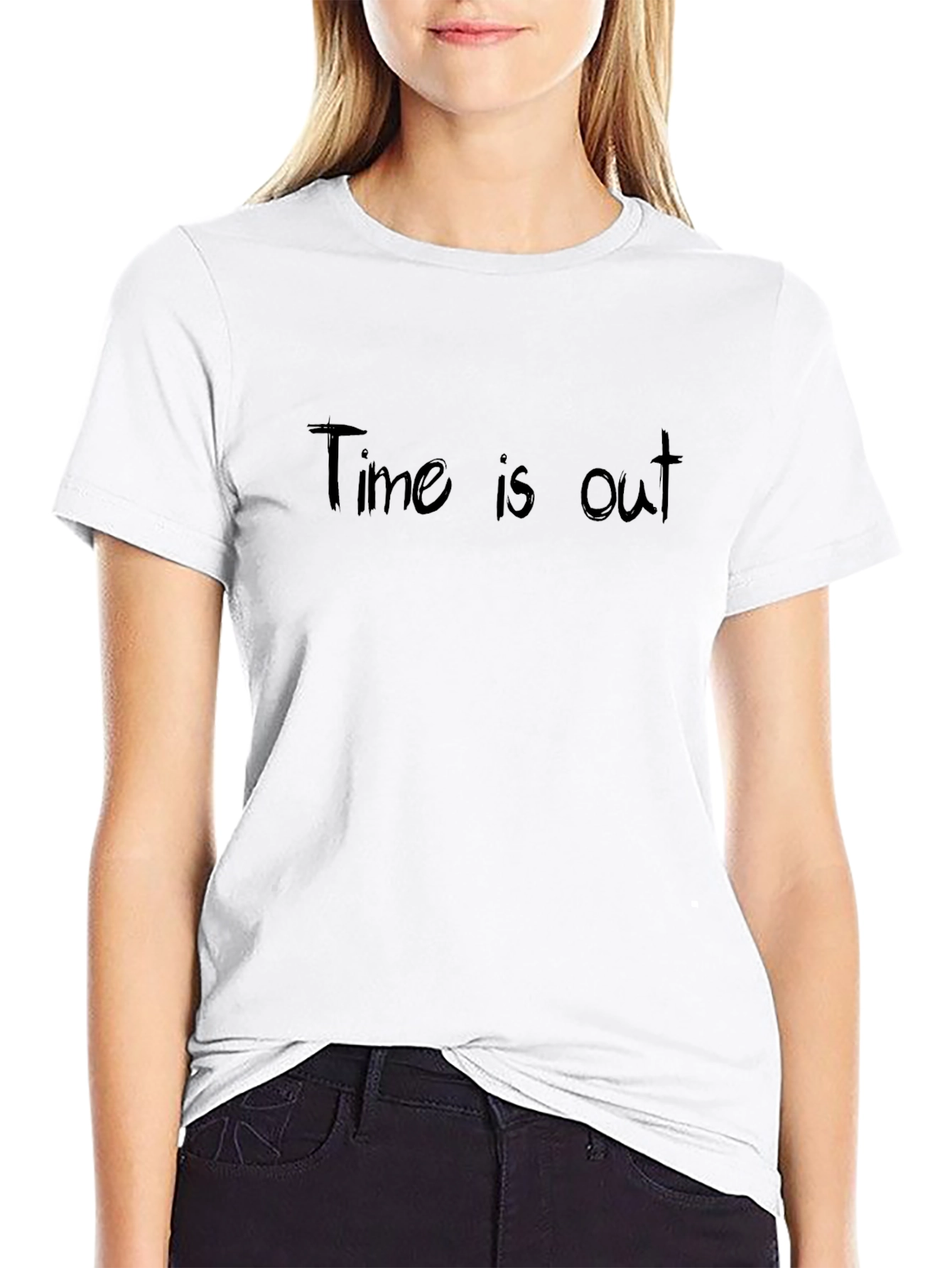 Time is Out Black Graphic Tee