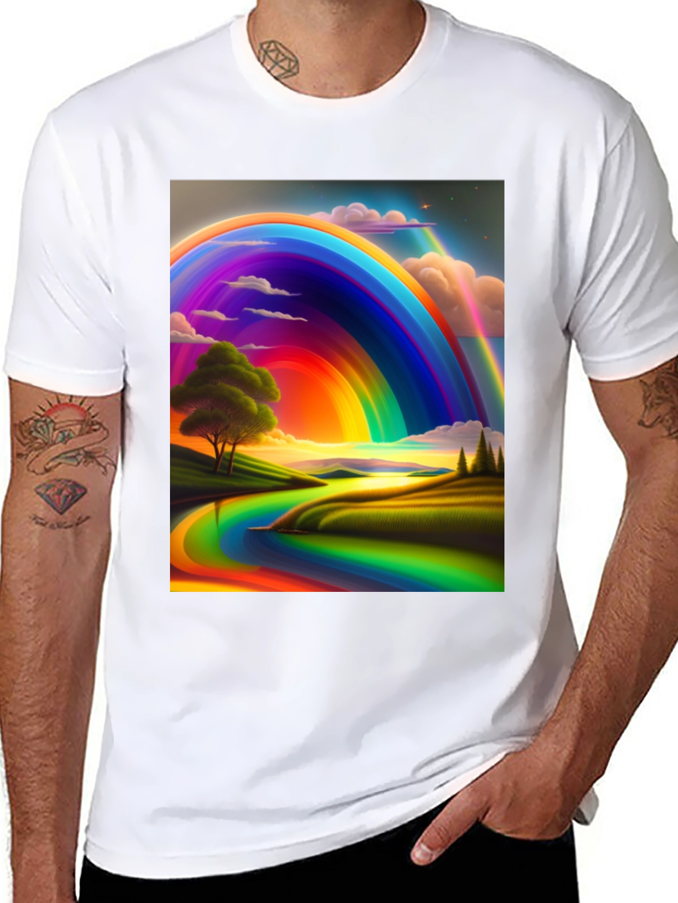 Rainbow Landscape Graphic Tee