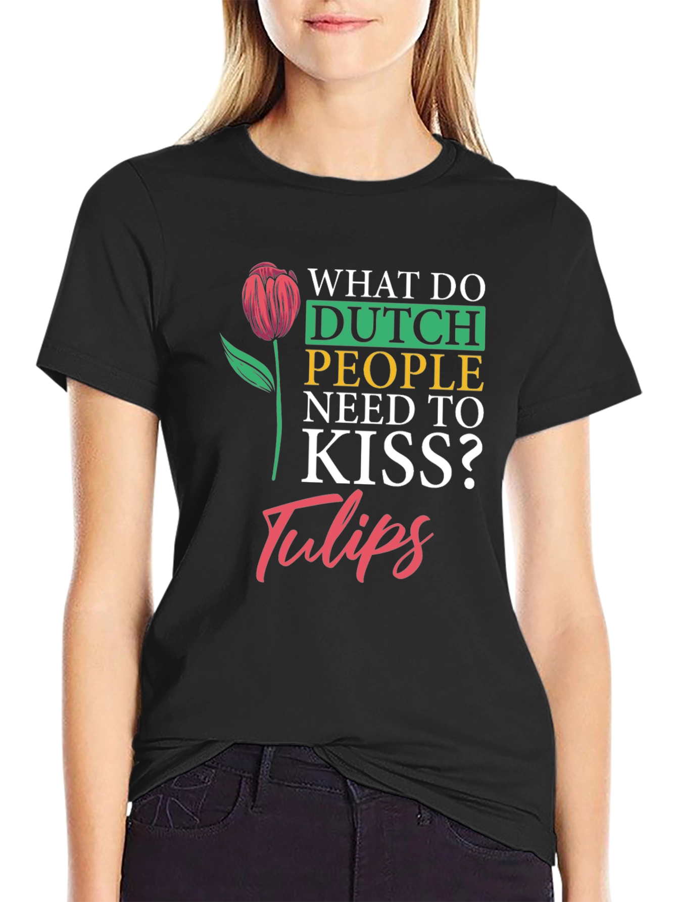Dutch Tulips Graphic T-Shirt - Unisex Crew Neck