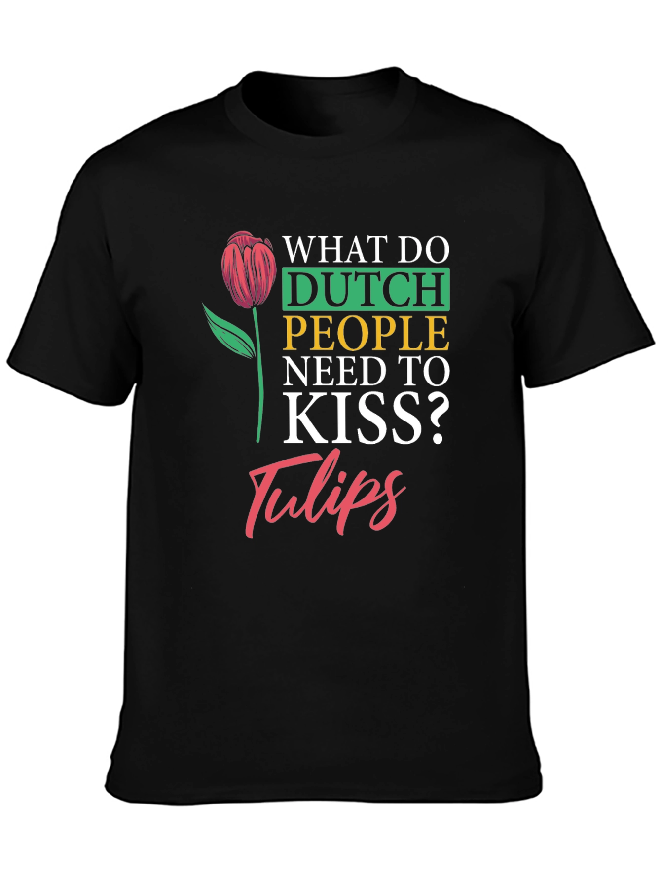 Dutch Tulips Graphic T-Shirt - Unisex Crew Neck