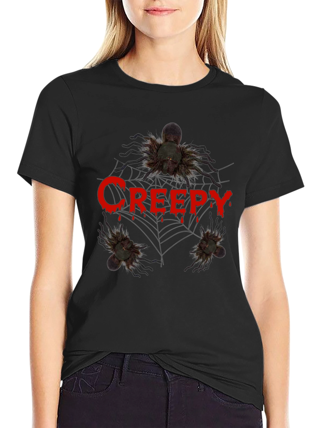 Creepy Spider Graphic Tee - Halloween T-Shirt