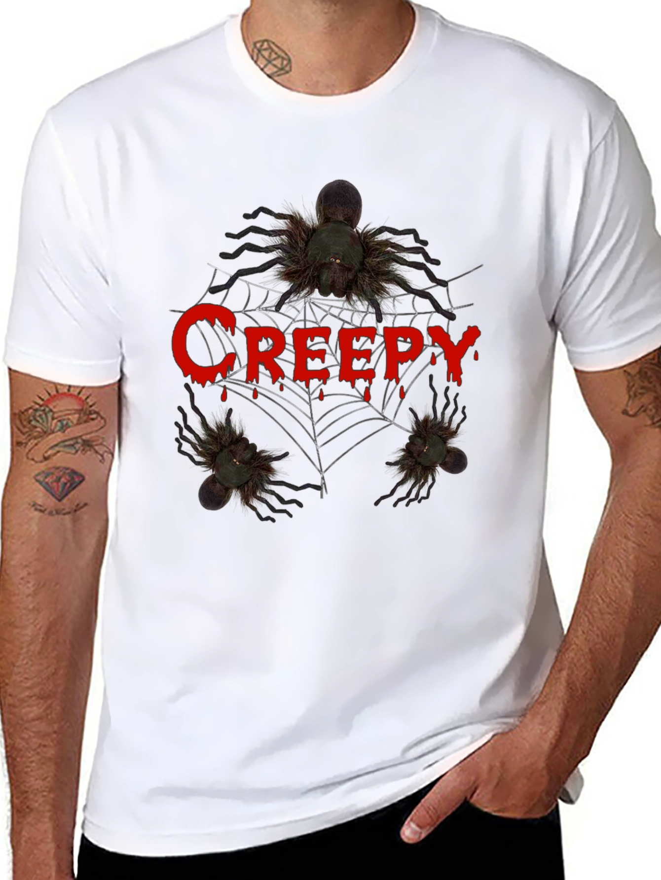Creepy Spider Graphic Tee - Halloween T-Shirt