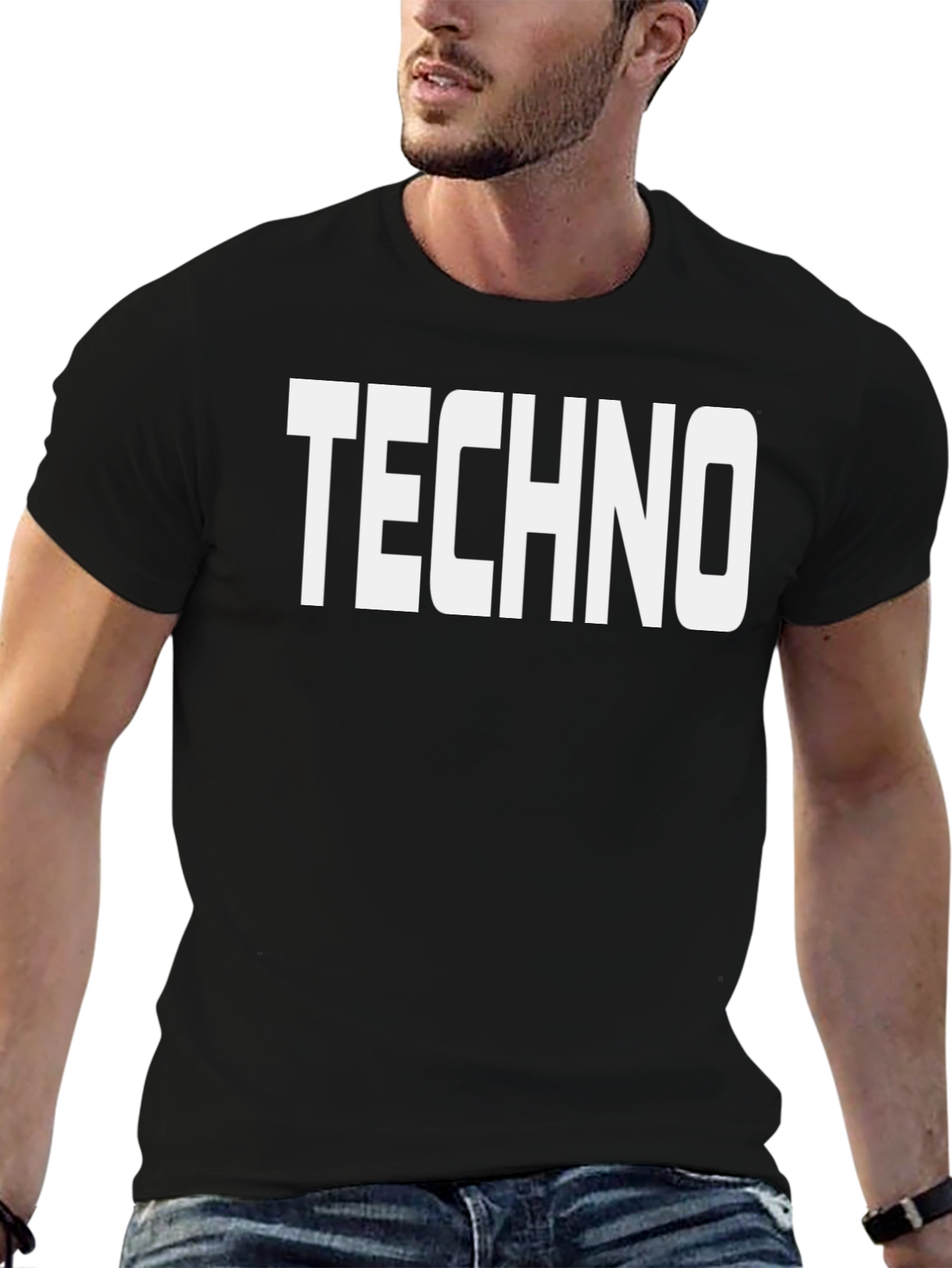 Techno Graphic Print T-Shirt - Mens Black Tee