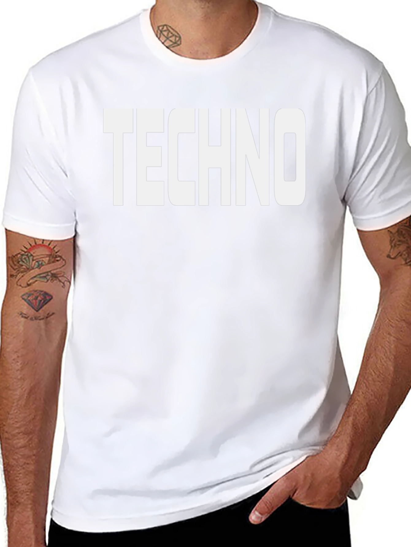 Techno Graphic Print T-Shirt - Mens Black Tee
