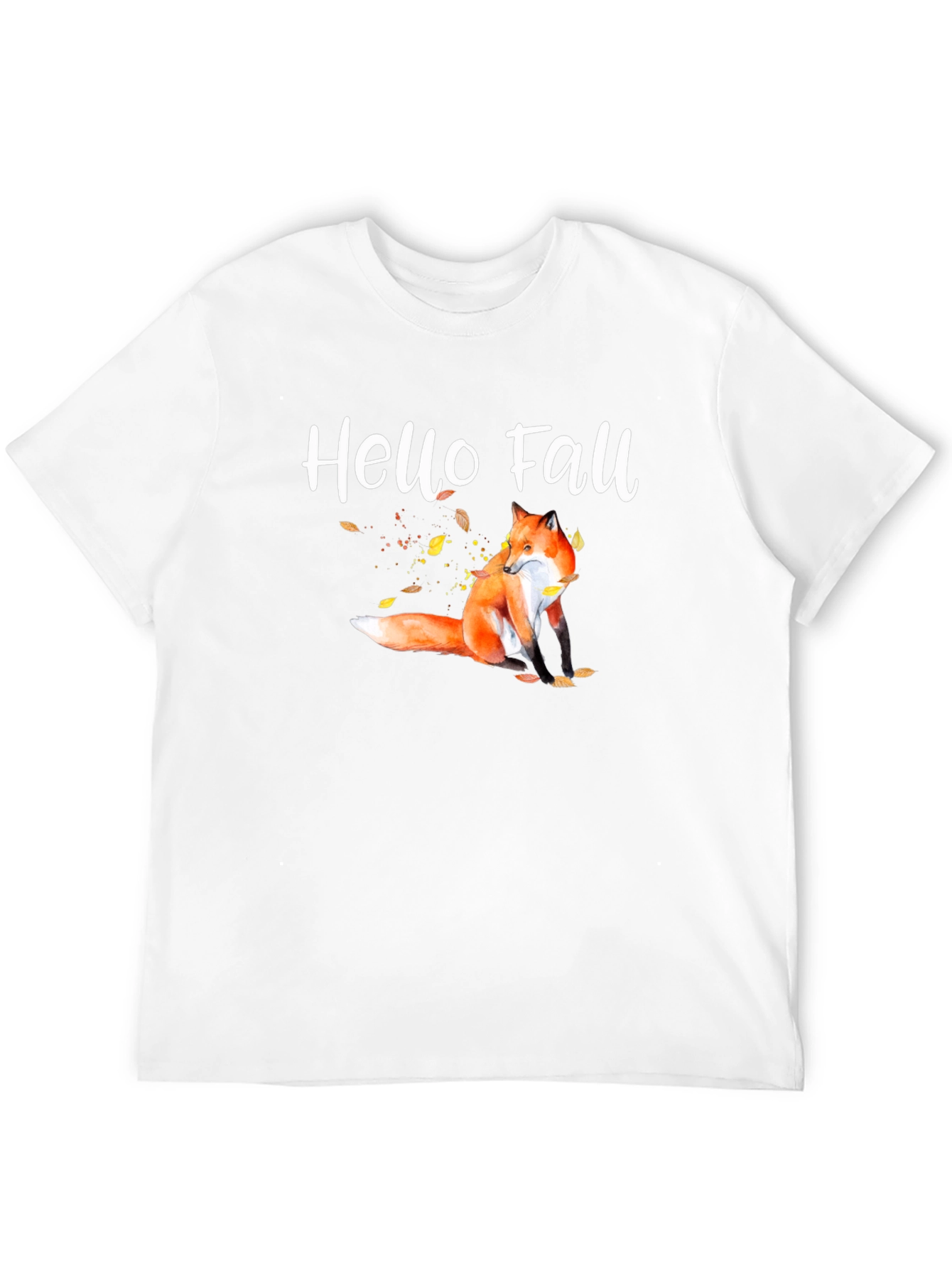 Hello Fall Fox Graphic Tee - Autumn T-Shirt