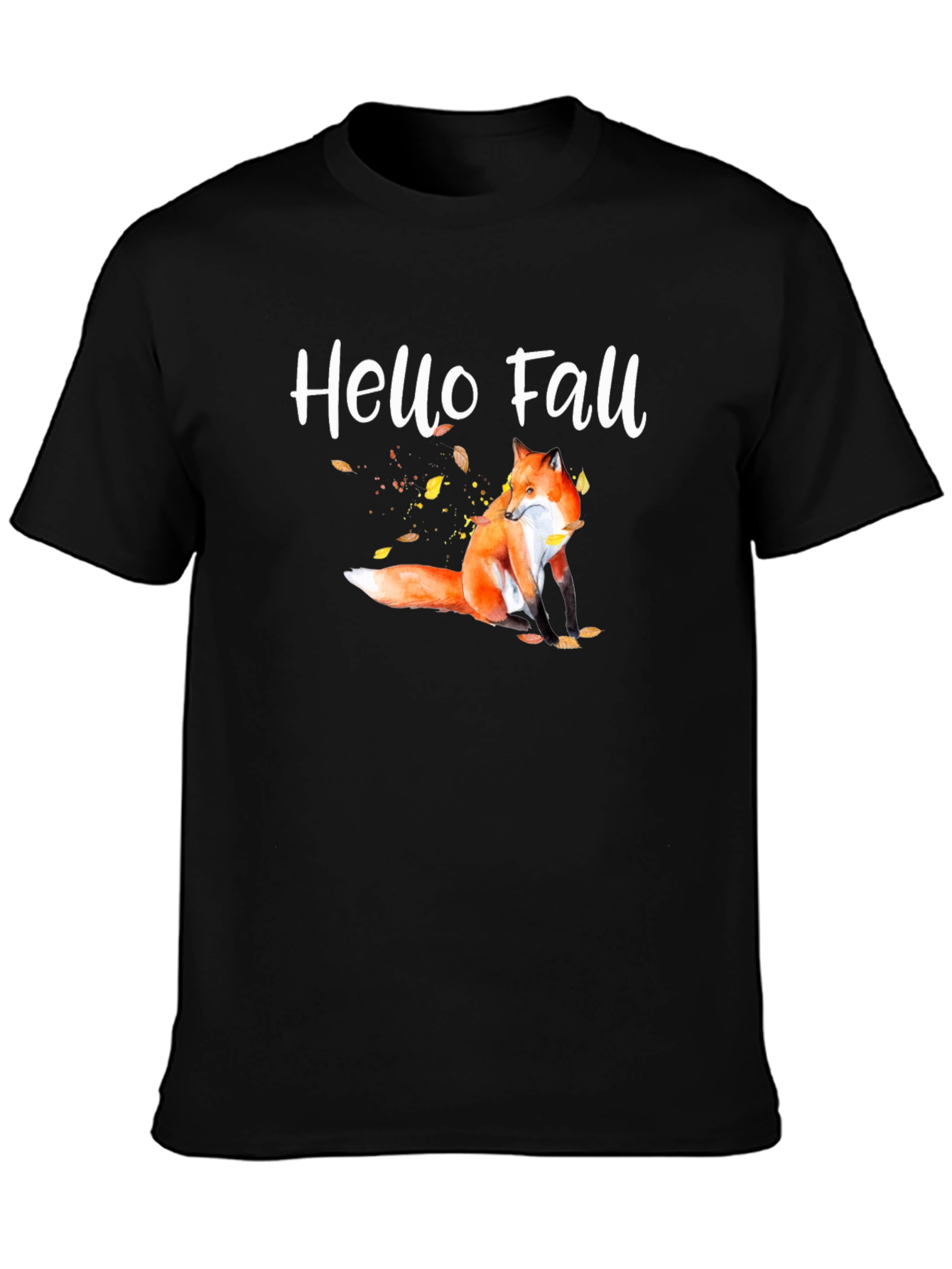 Hello Fall Fox Graphic Tee - Autumn T-Shirt