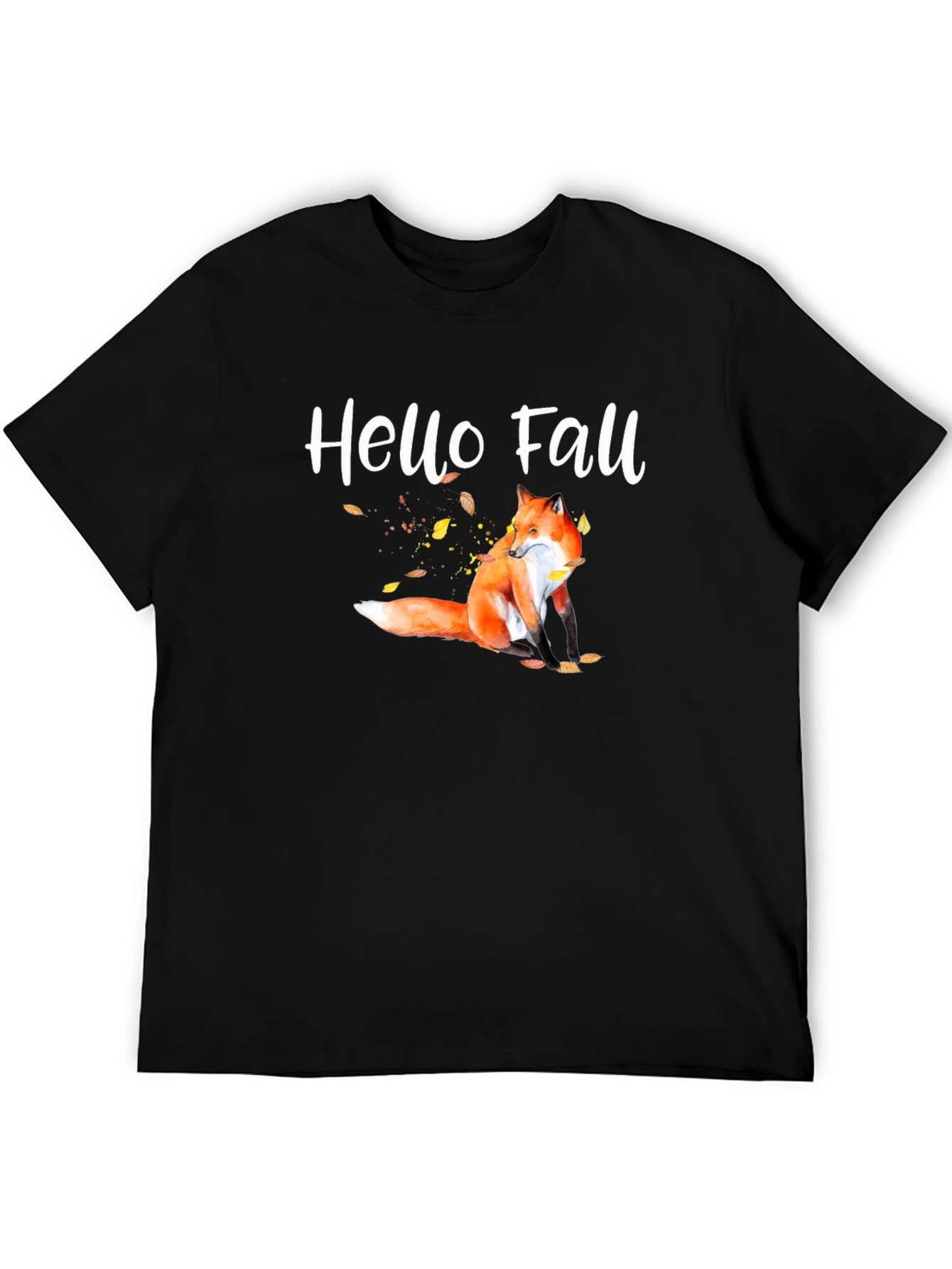 Hello Fall Fox Graphic Tee - Autumn T-Shirt