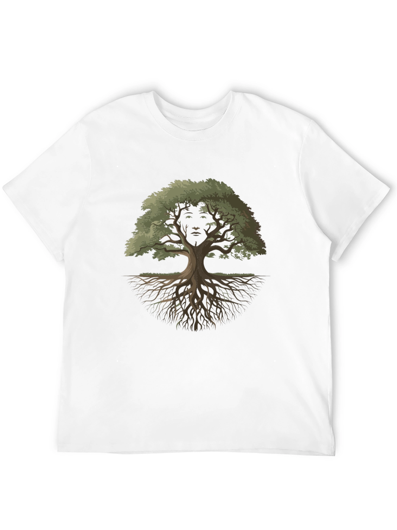 Nature Face Tree Graphic Tee - Black