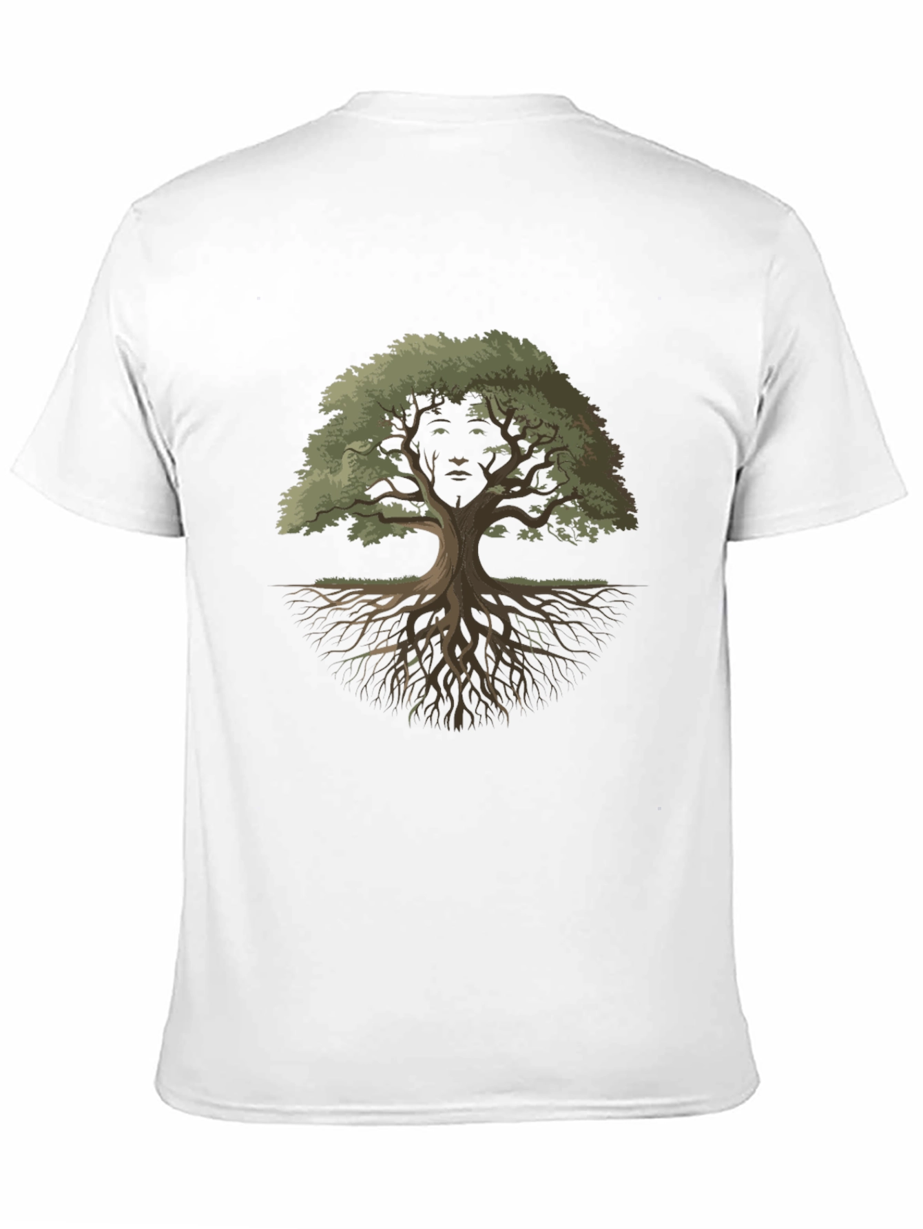 Nature Face Tree Graphic Tee - Black