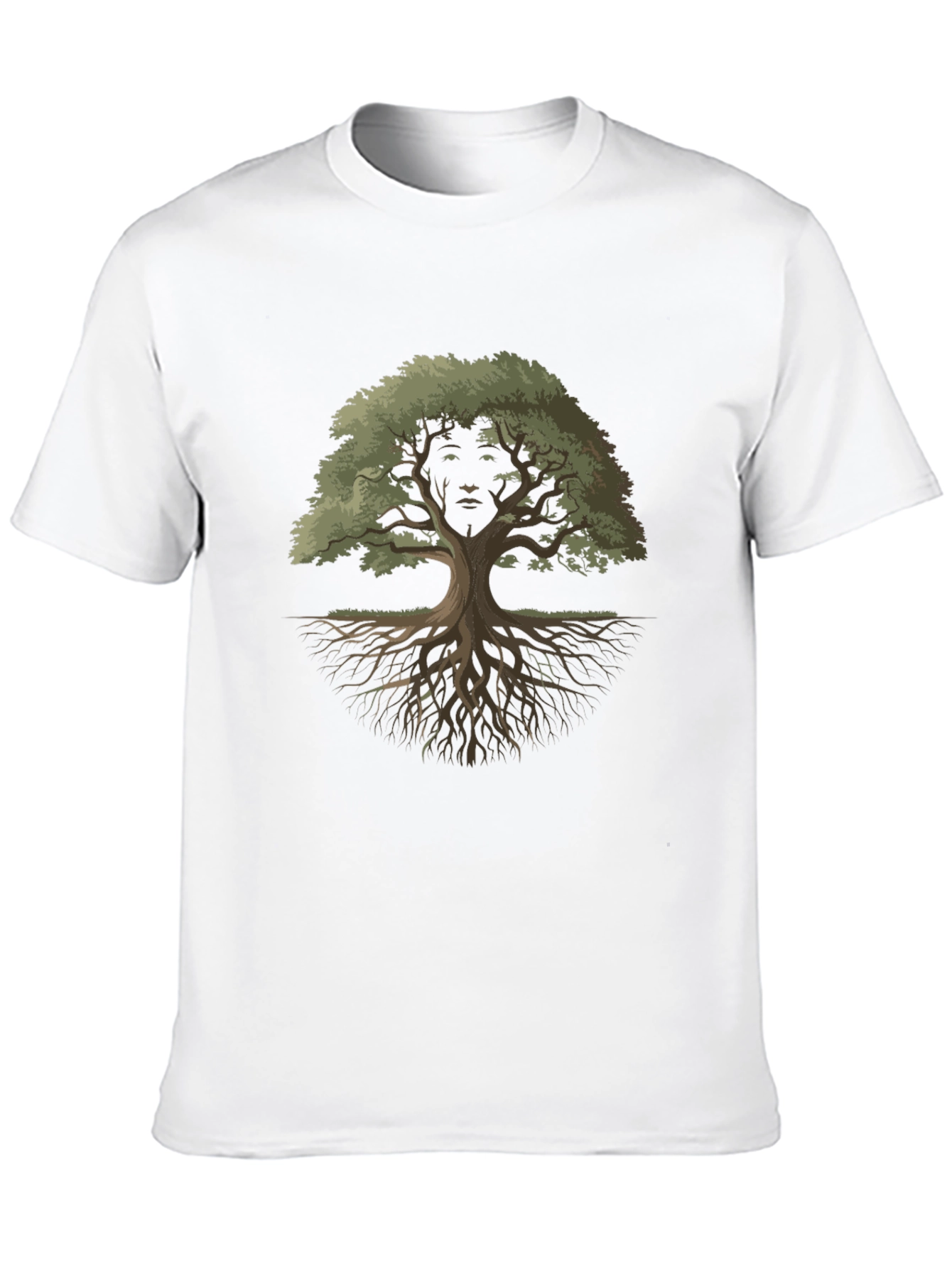 Nature Face Tree Graphic Tee - Black