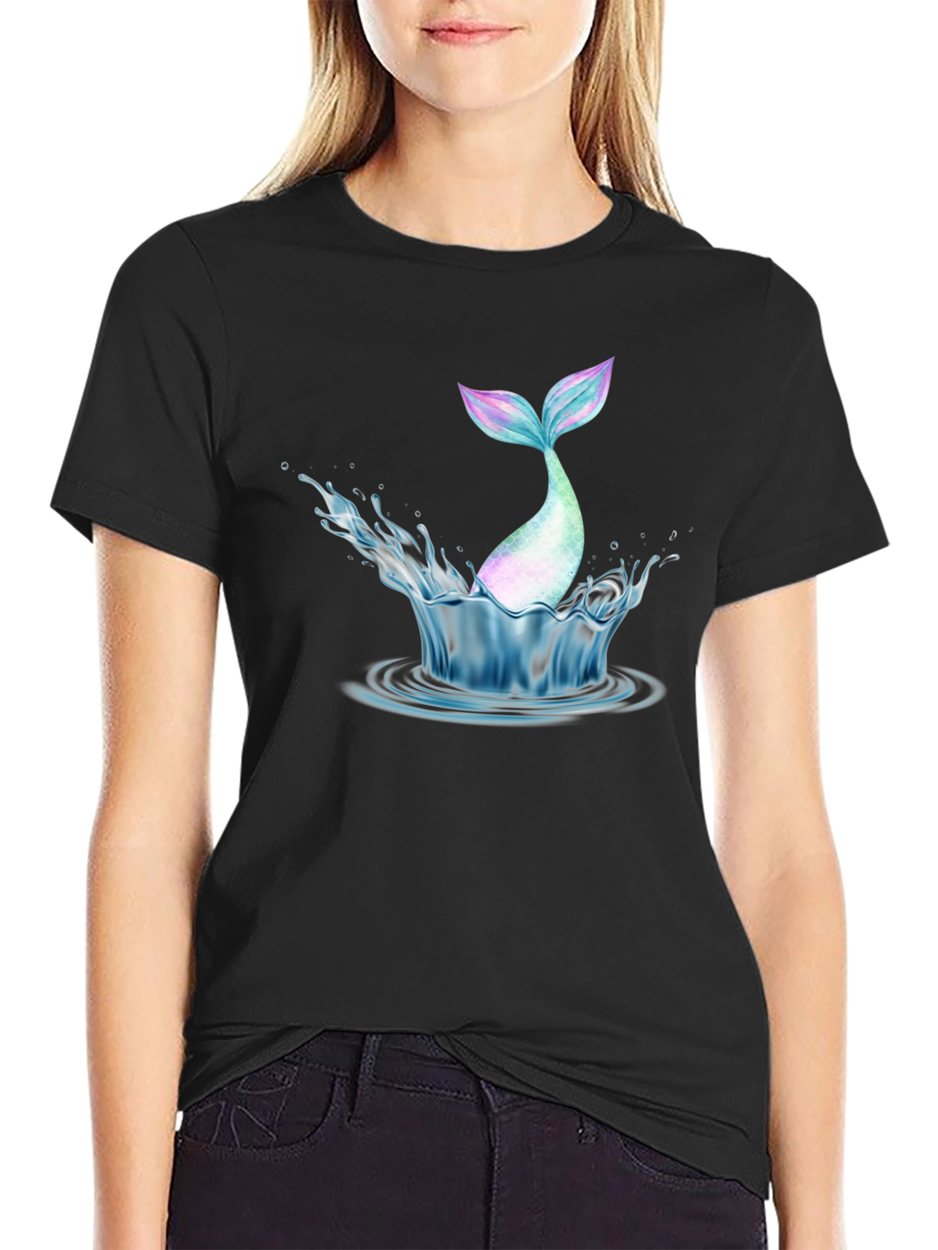 Mermaid Tail Splash Graphic Tee