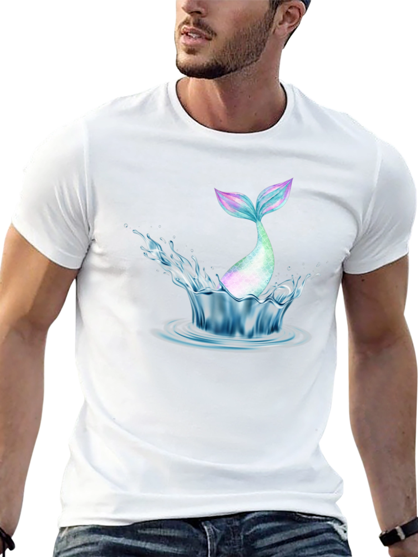 Mermaid Tail Splash Graphic Tee