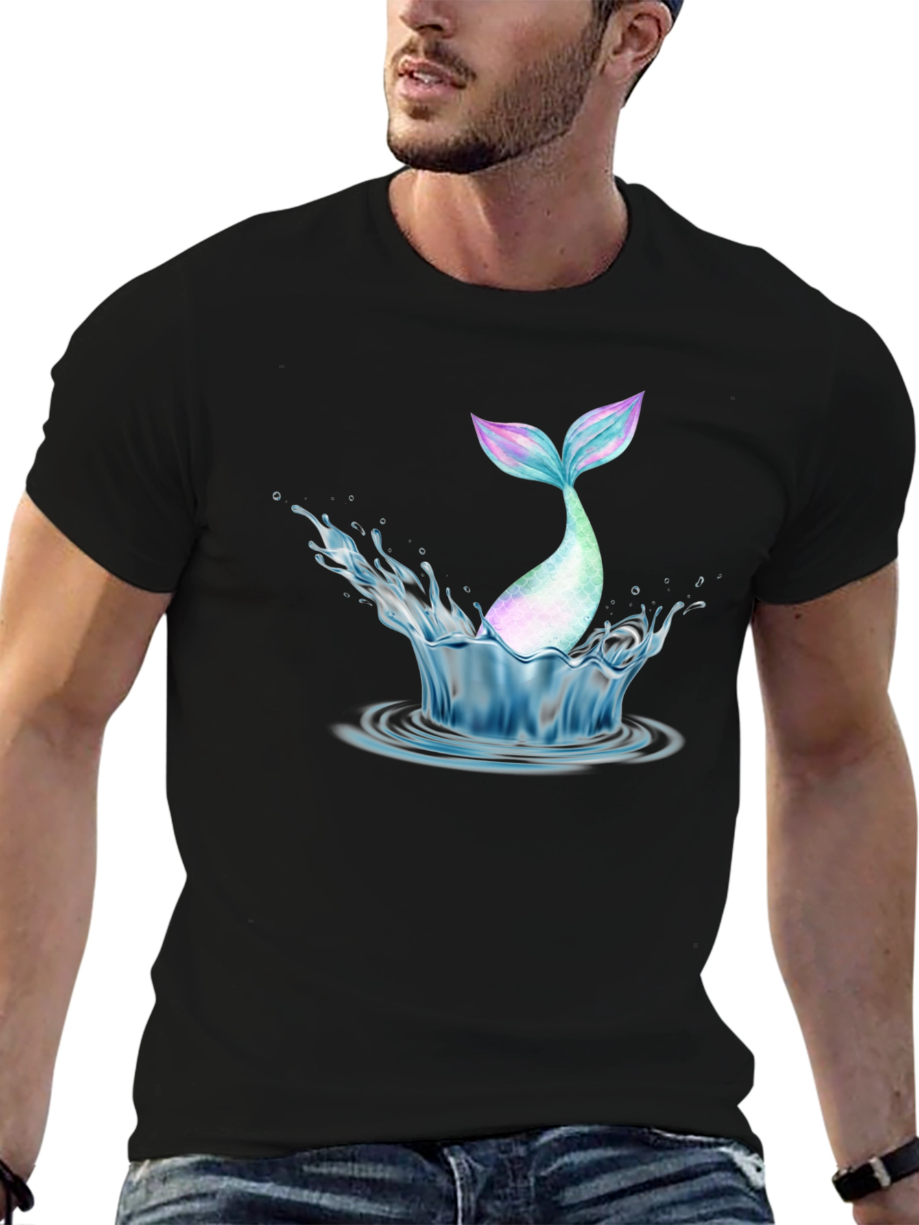 Mermaid Tail Splash Graphic Tee